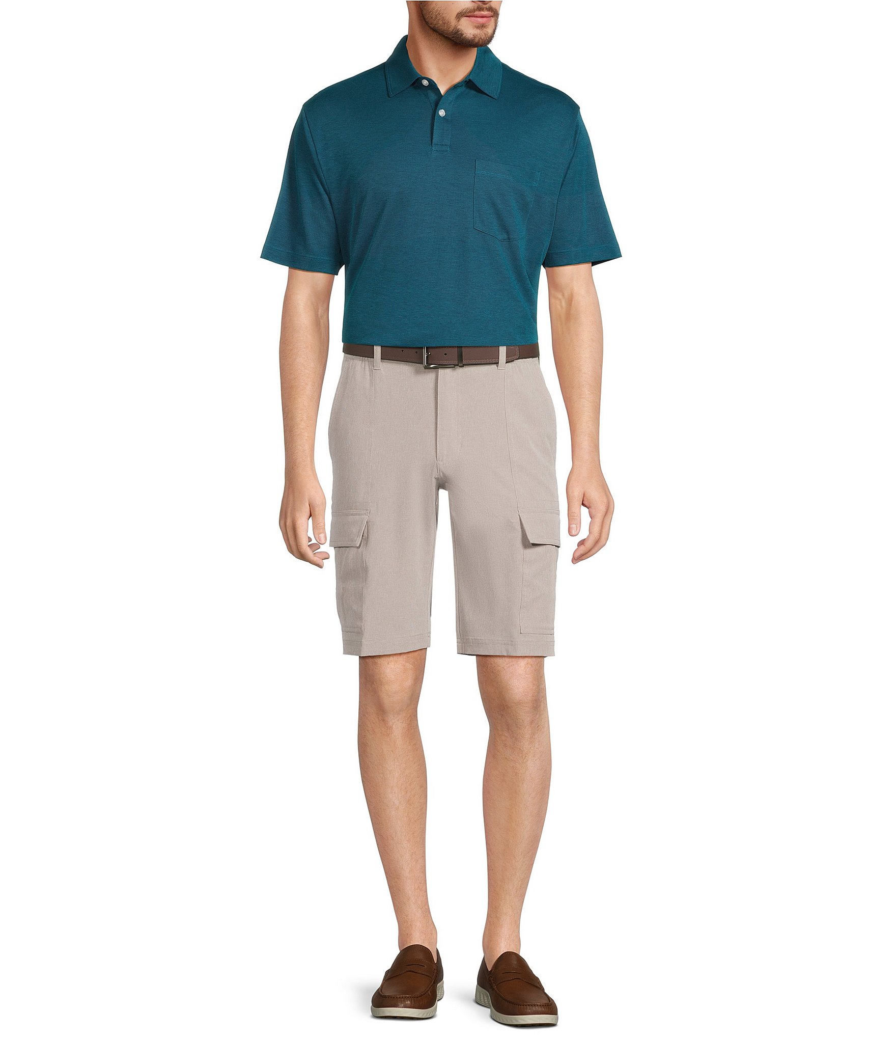 Roundtree & Yorke Classic Fit 11#double; Inseam Cargo Shorts