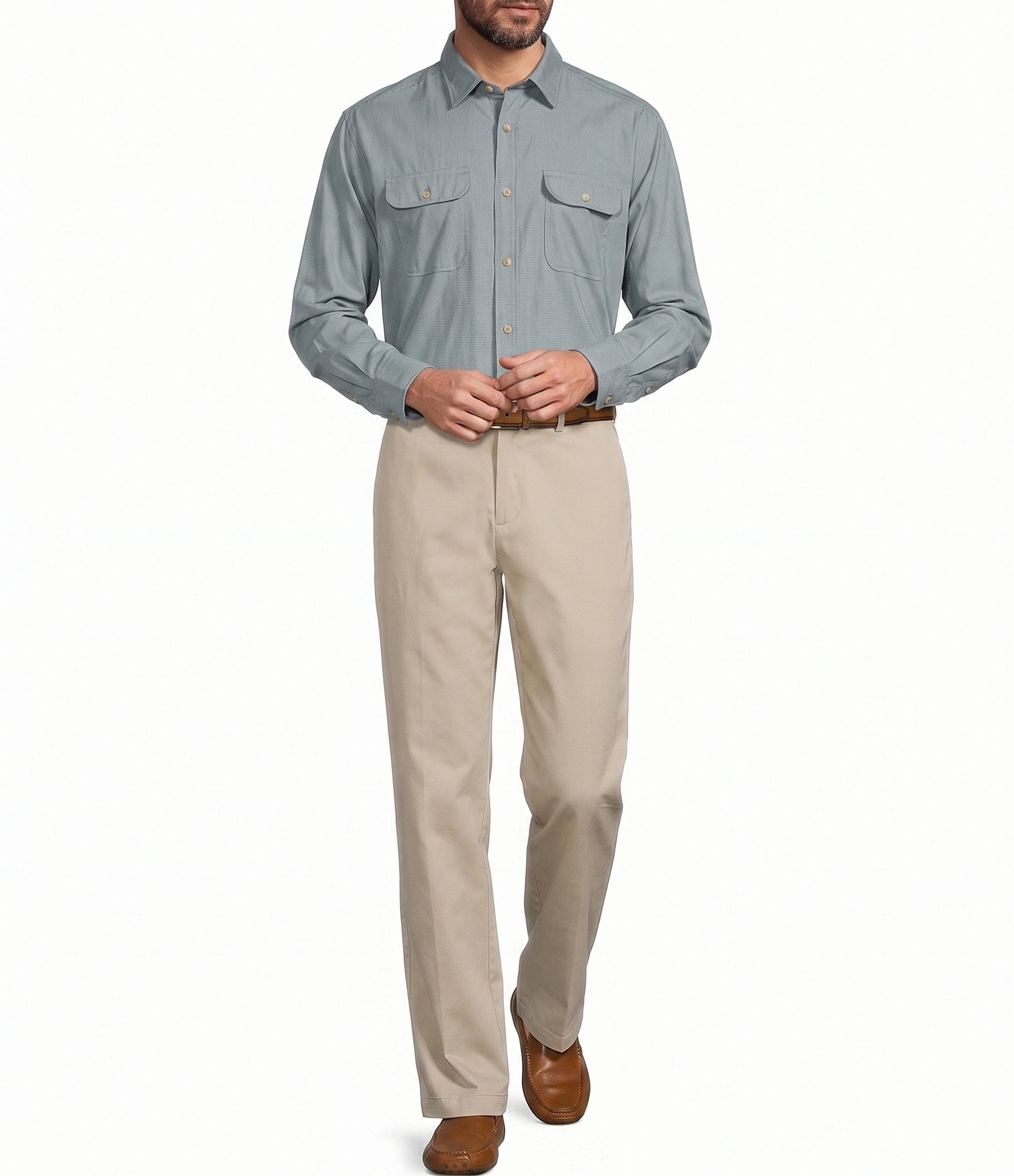 Roundtree & Yorke Classic Fit Solid Washed Chino Pants
