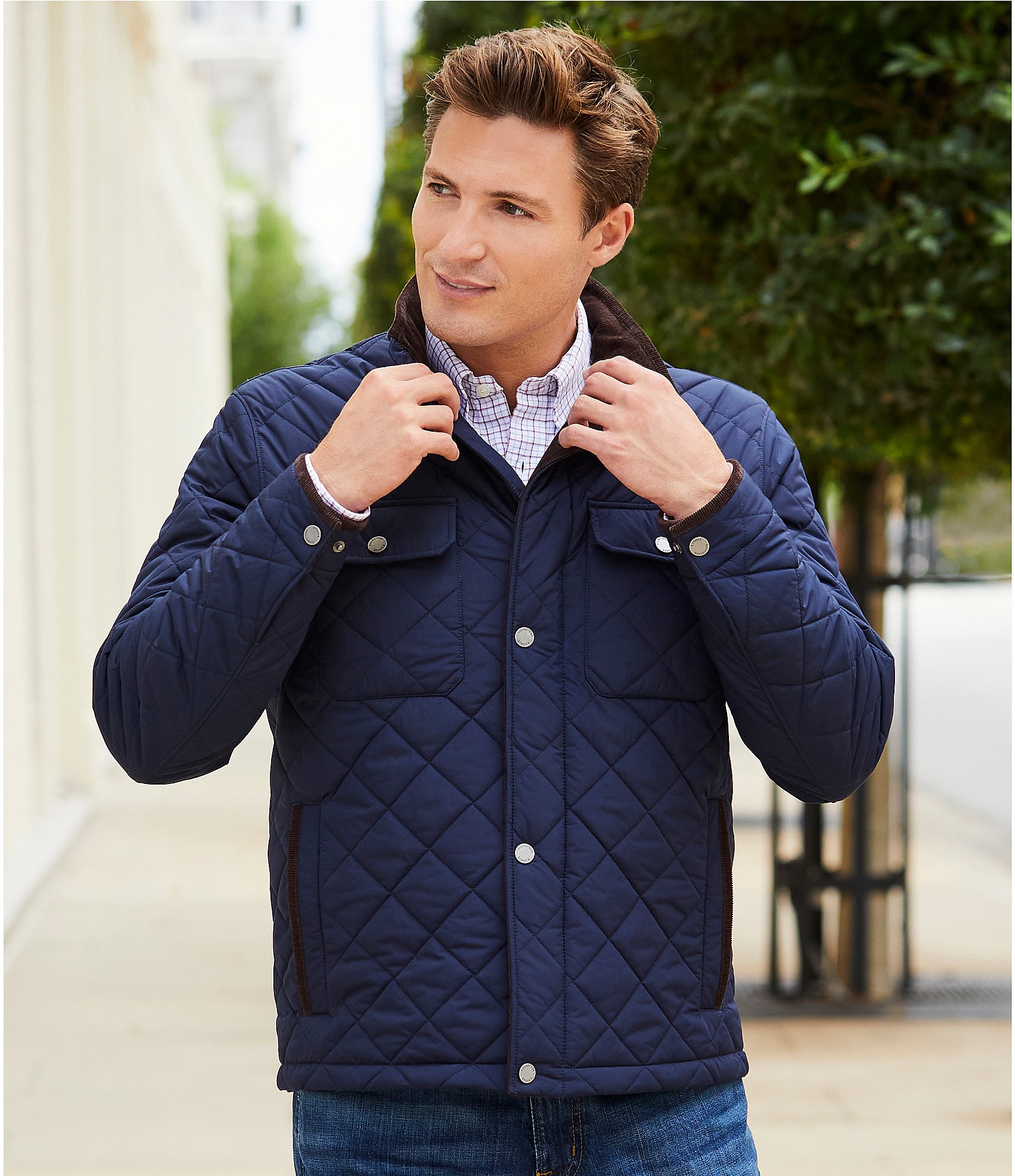 Roundtree Yorke Diamond Quilted Stand Collar Jacket Brazos Mall