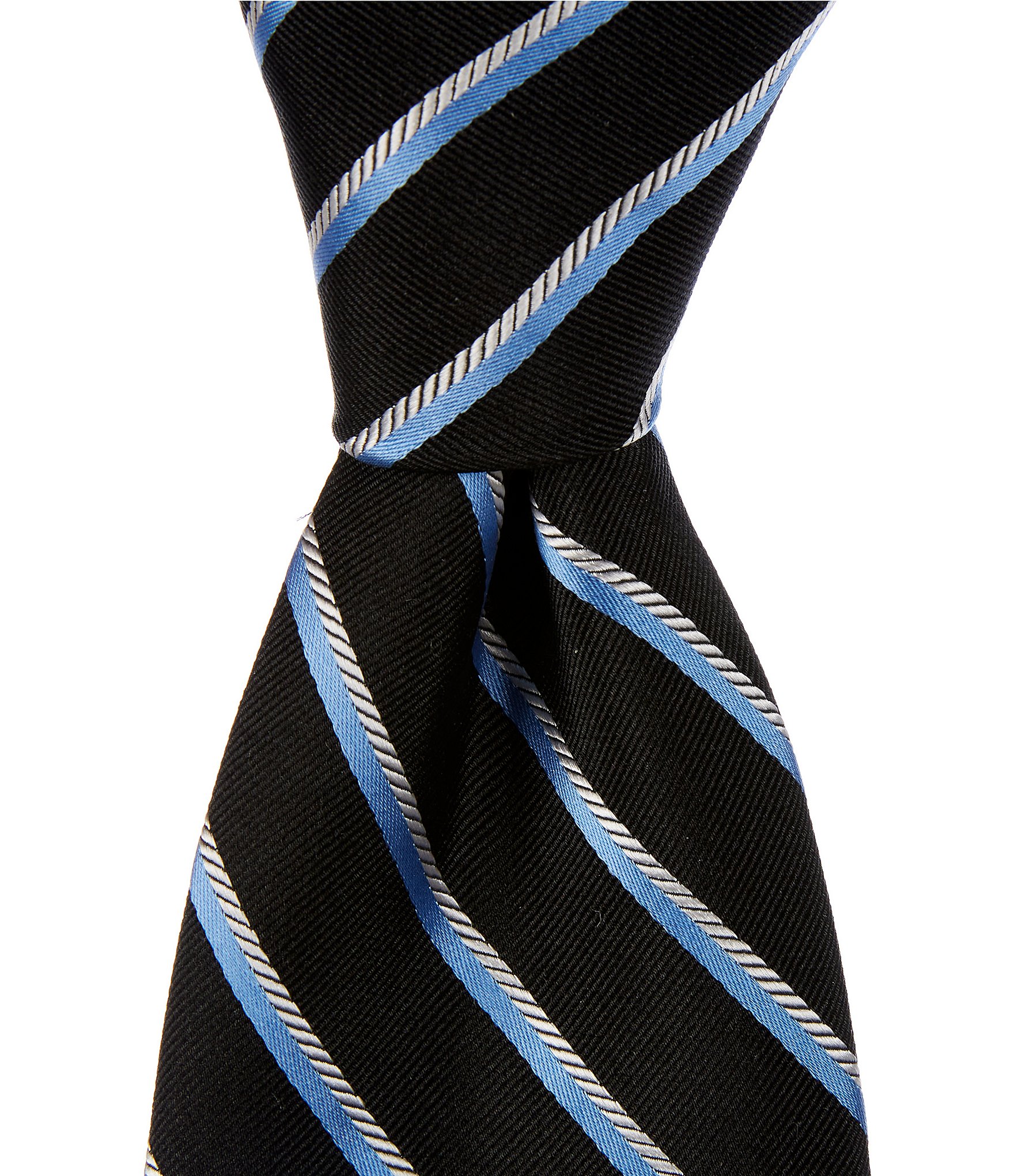 Roundtree & Yorke Double Stripe 3 3/8#double; Woven Silk Tie