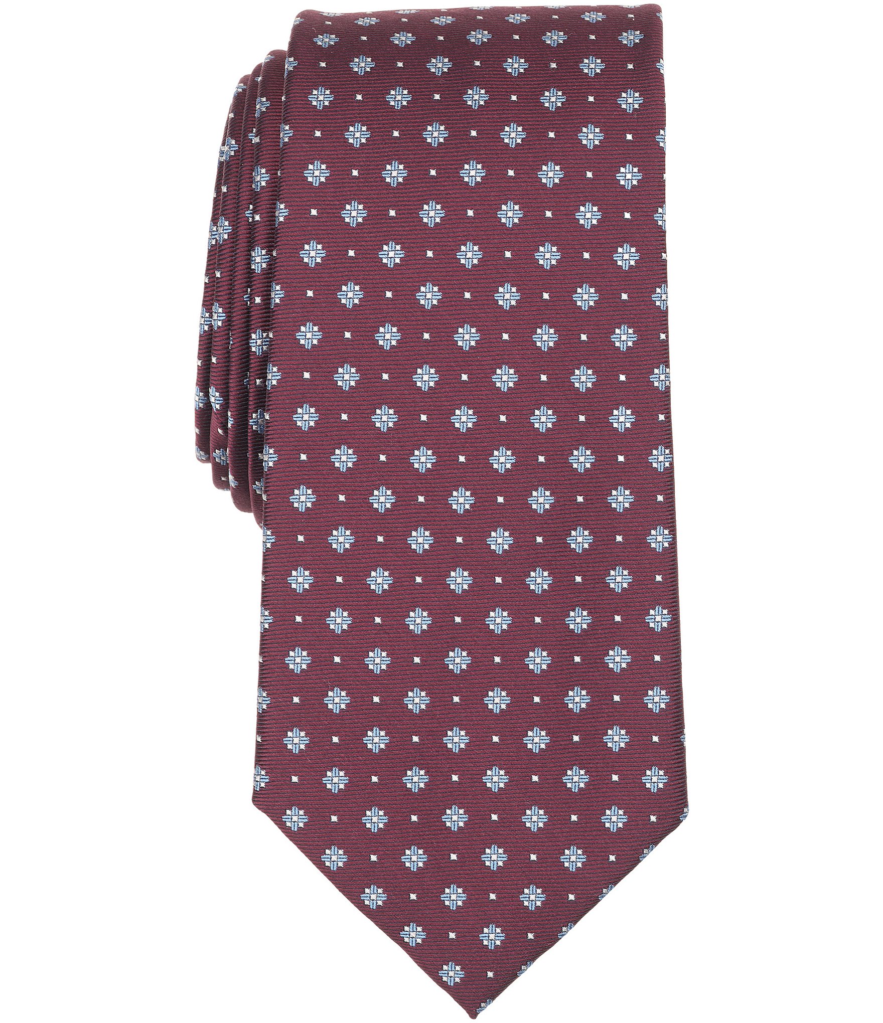 Roundtree & Yorke Drew Mini Medallion Traditional Silk Blend Tie