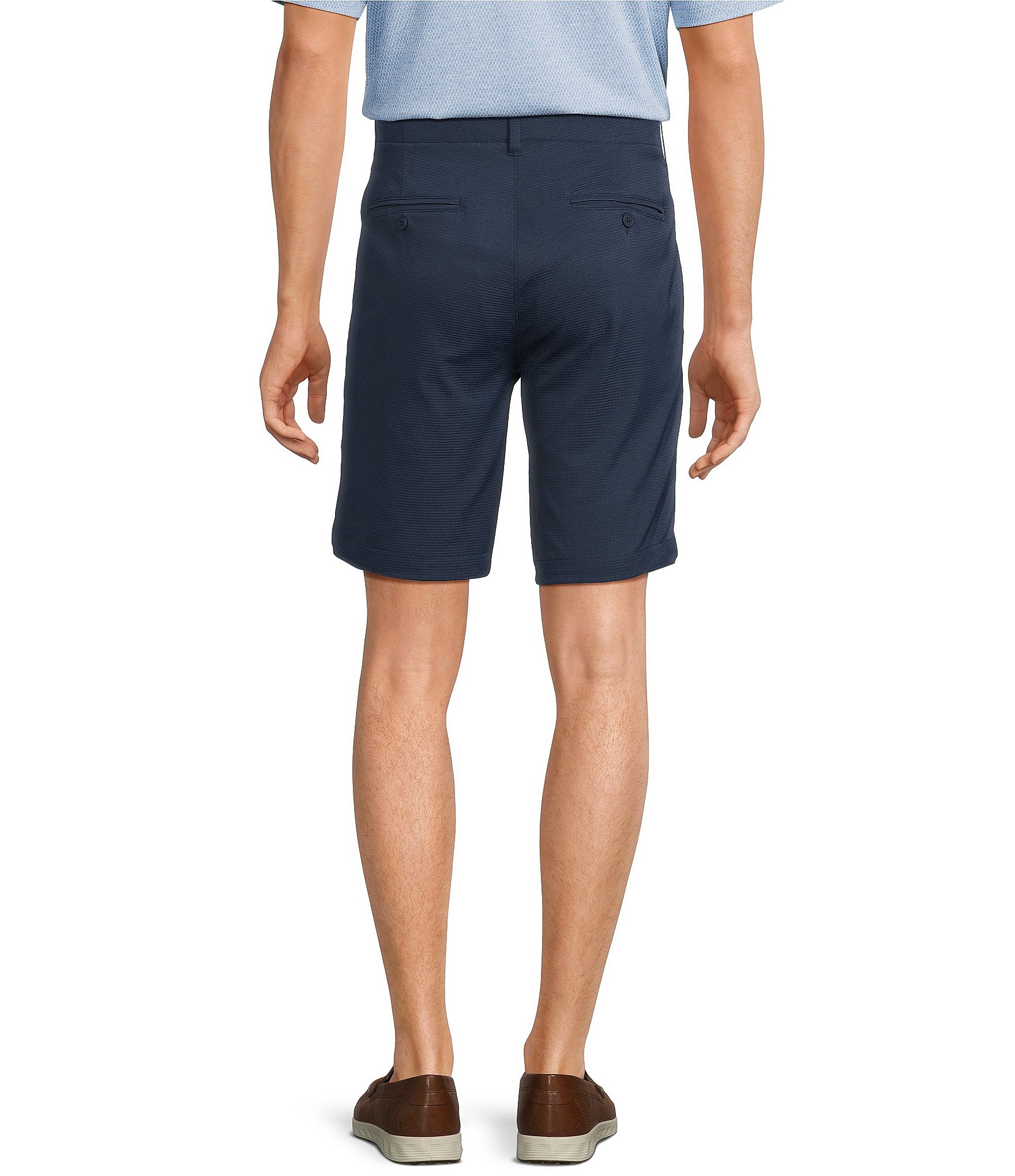 Roundtree & Yorke Flat Front 9#double; Performance Dobby Shorts