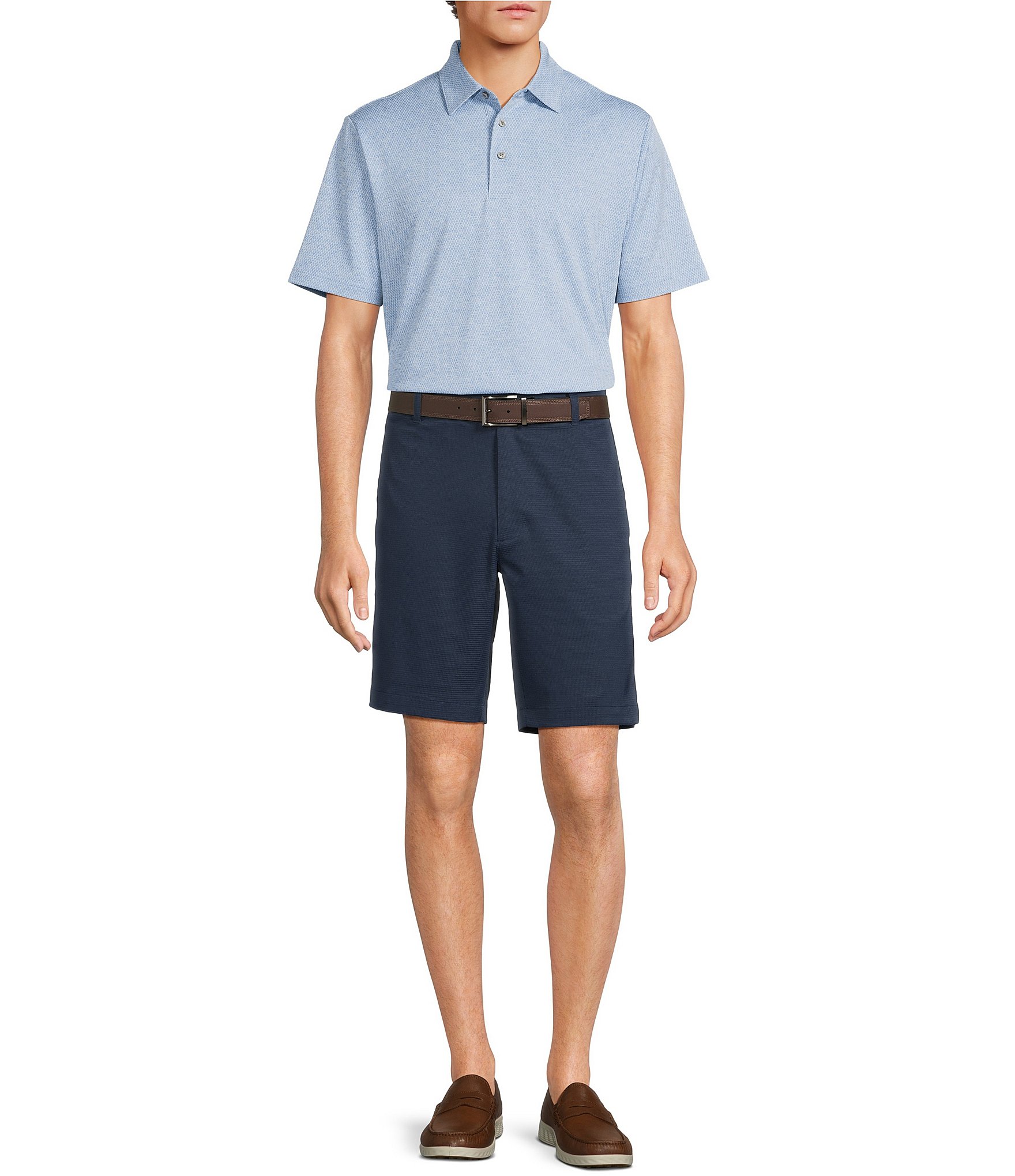 Roundtree & Yorke Flat Front 9#double; Performance Dobby Shorts