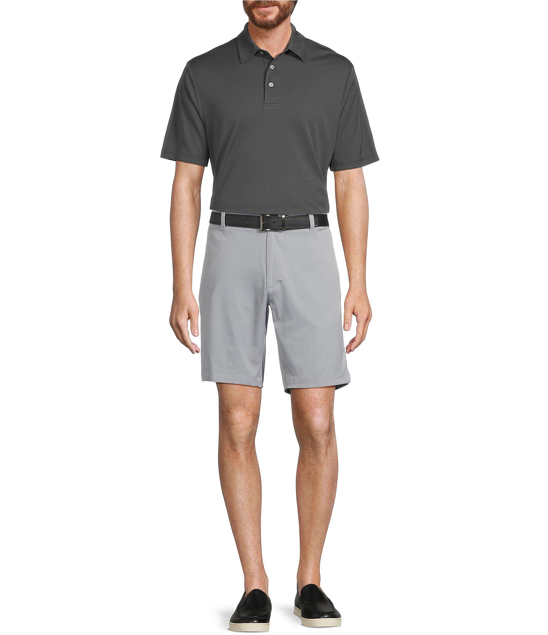 Roundtree & Yorke Flat Front 9#double; Performance Dobby Shorts