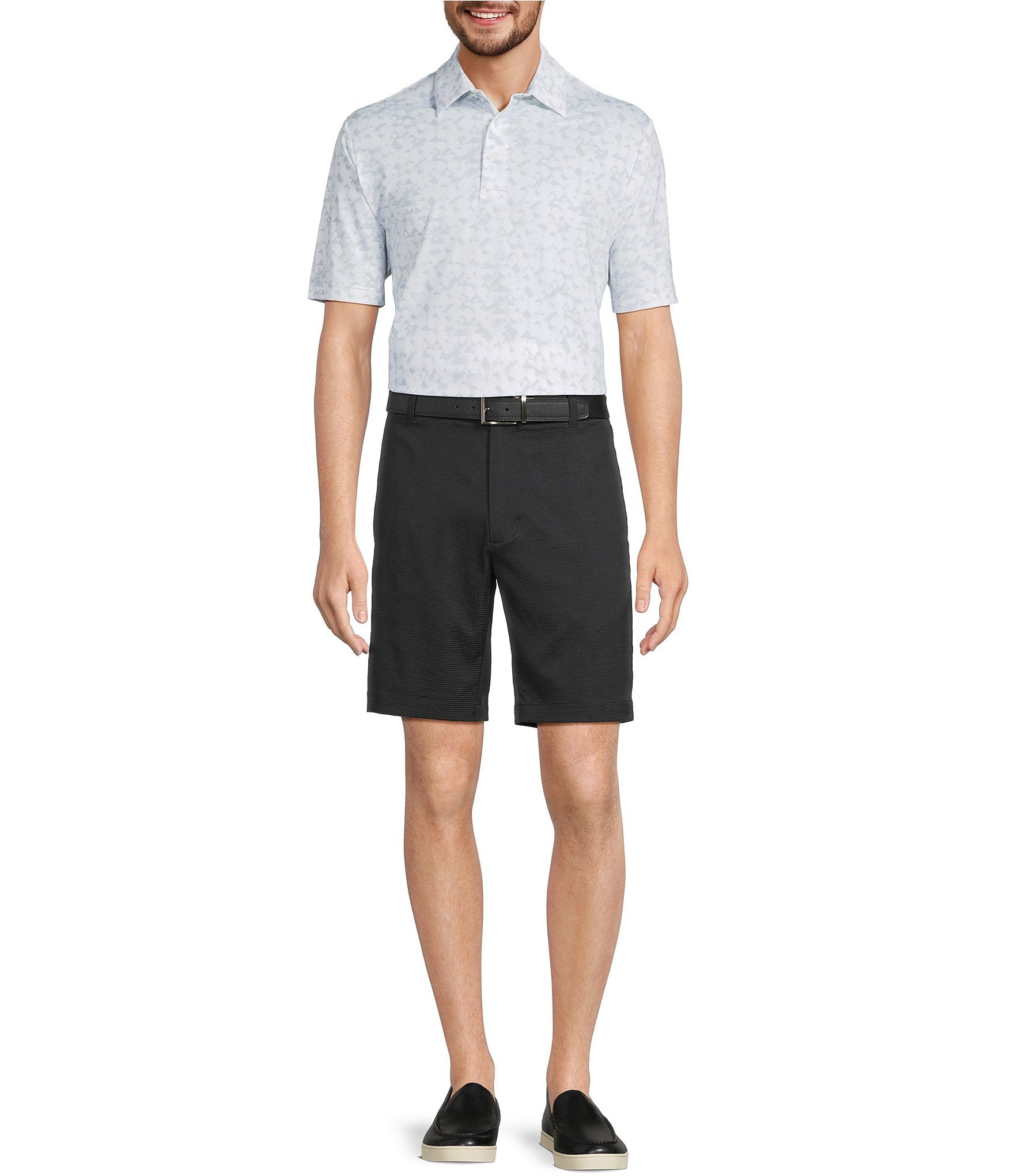 Roundtree & Yorke Flat Front 9#double; Performance Dobby Shorts