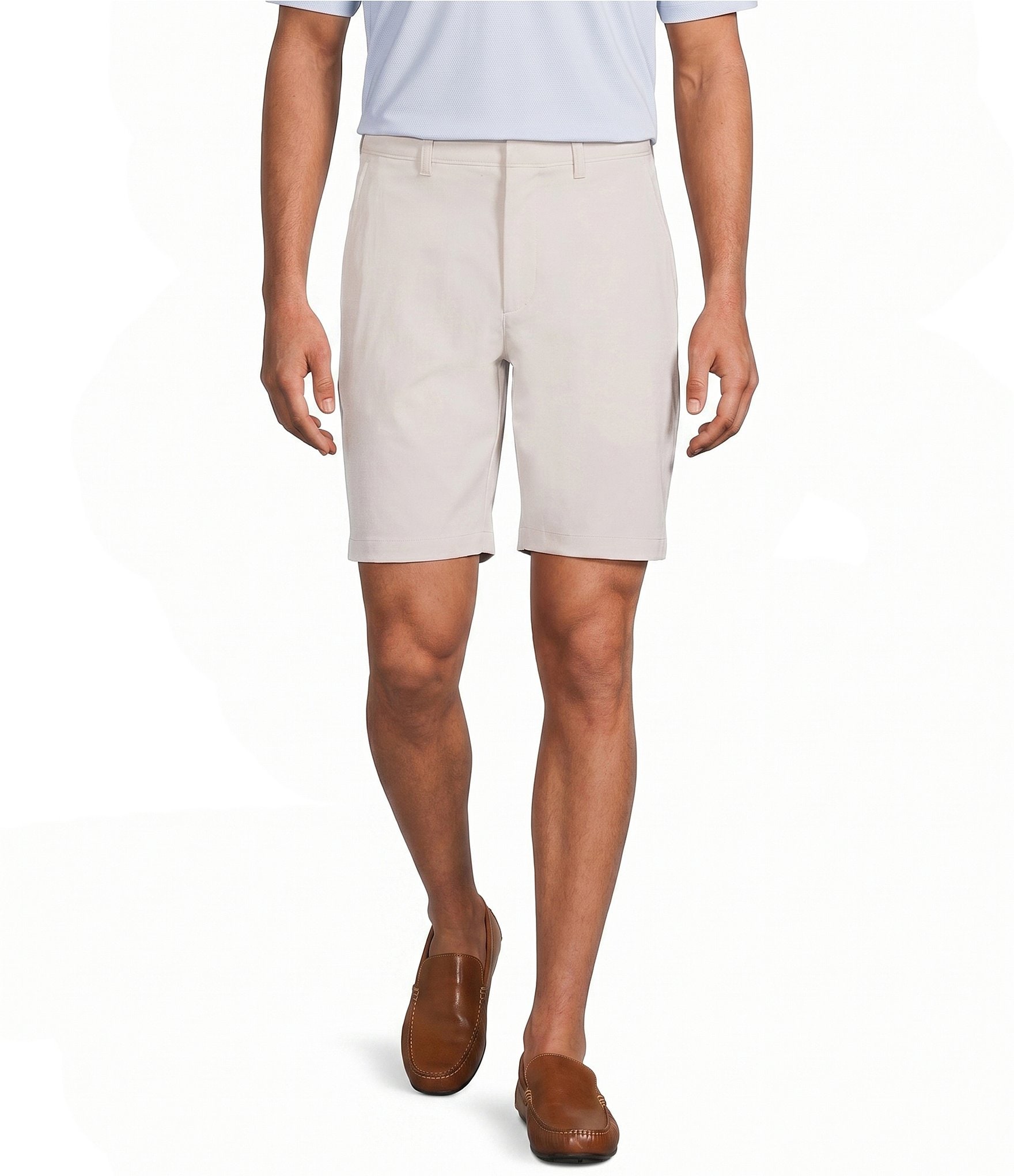 Roundtree & Yorke Flat Front 9#double; Performance Herringbone Shorts