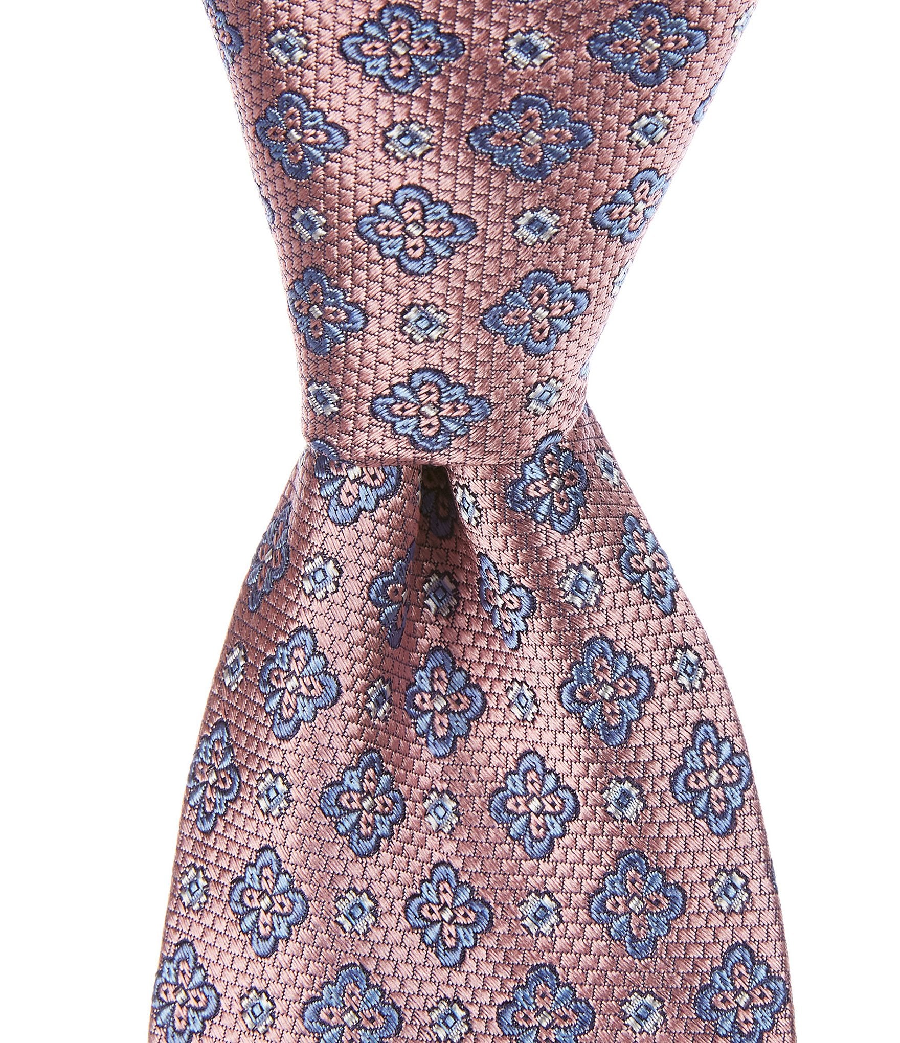 Roundtree & Yorke Floral/Medallion 3 1/8#double; Woven Silk Tie