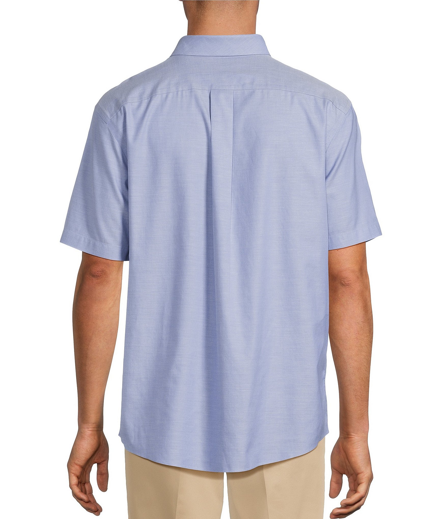 Roundtree & Yorke Gold Label Non-Iron Button Down Short Sleeve Solid Sport Shirt