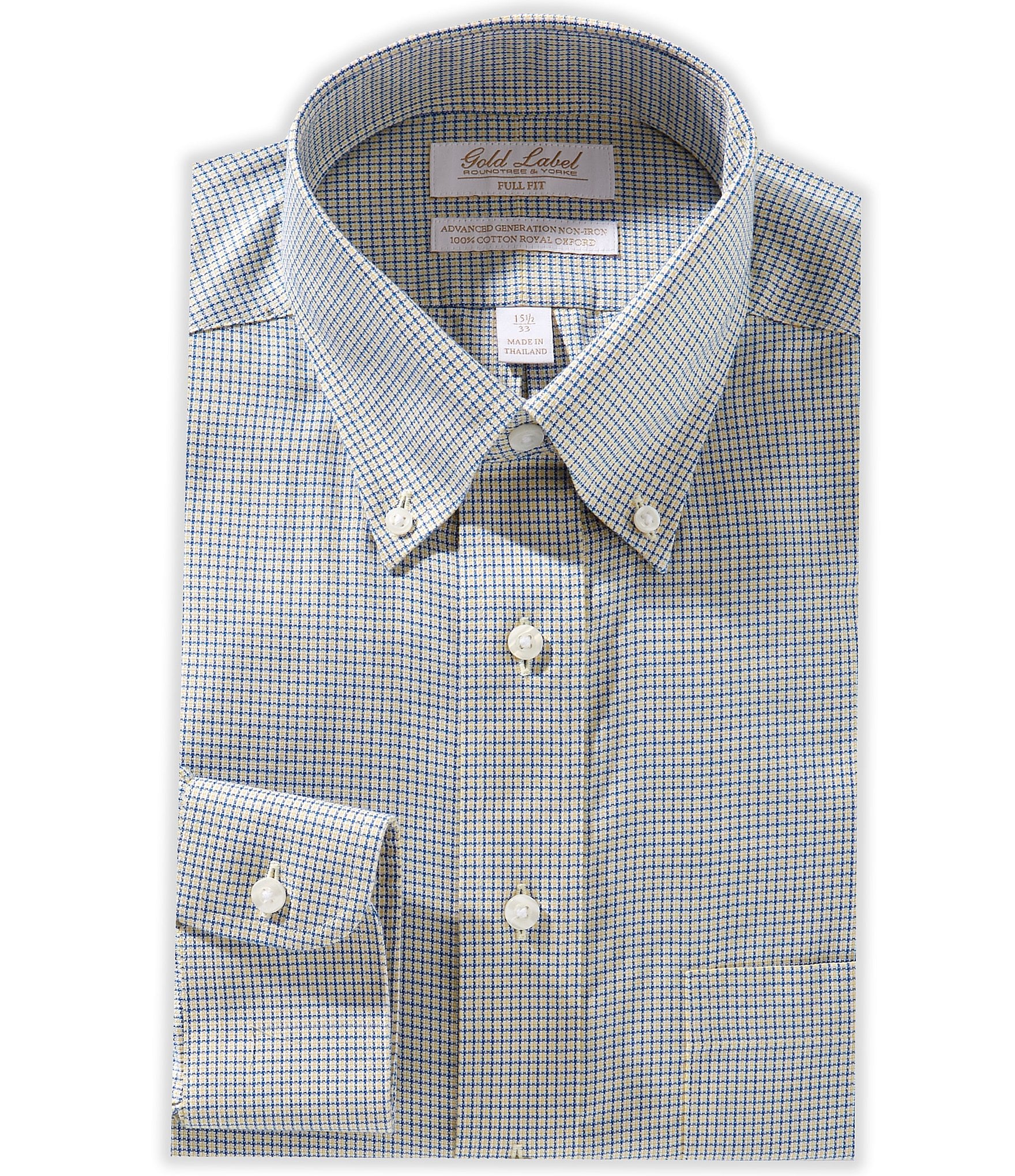 Gold Label Roundtree & Yorke Non-Iron Long Sleeve Plaid
