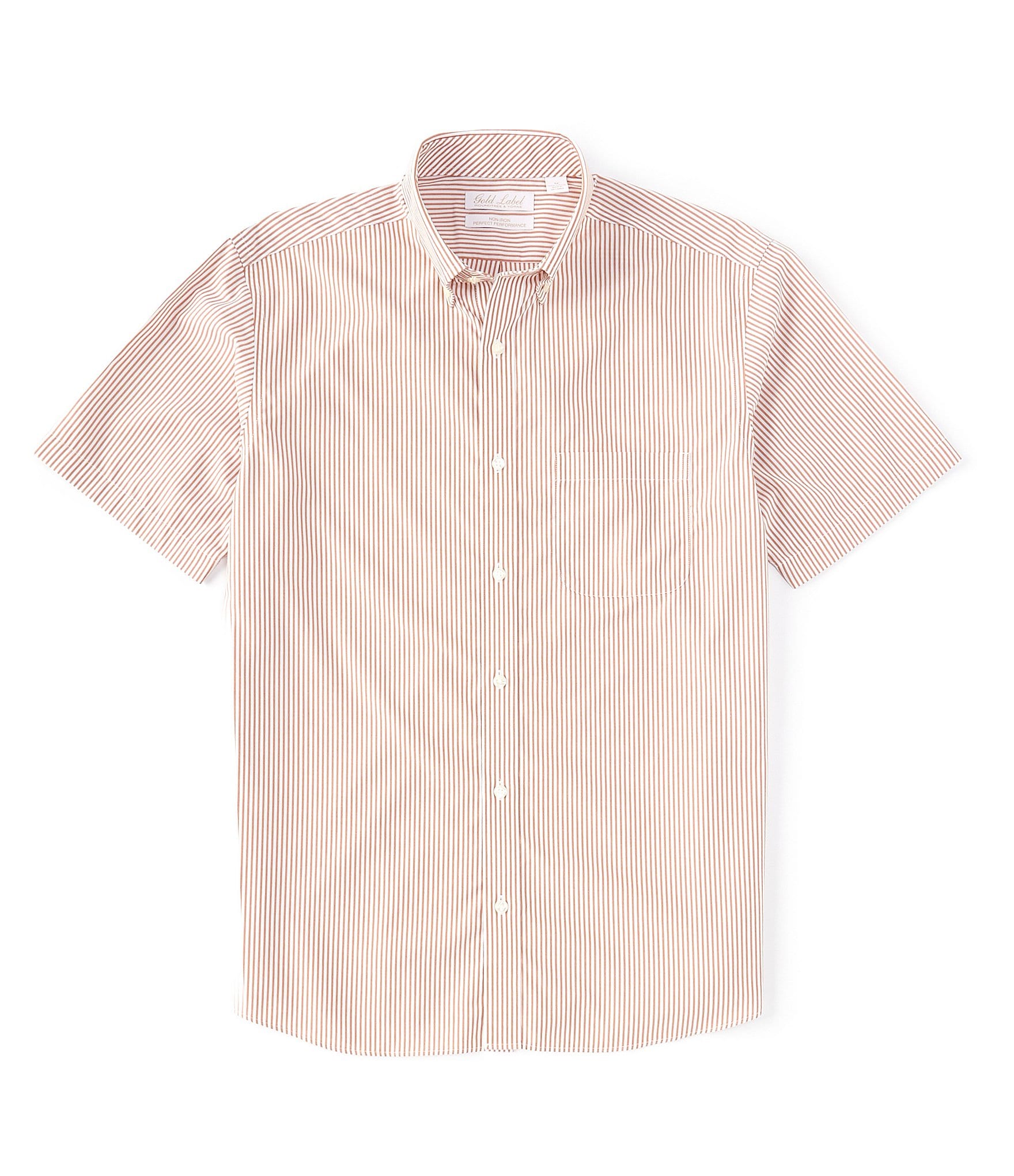 Gold Label Roundtree & Yorke Short Sleeve Small Stripe Button Down ...