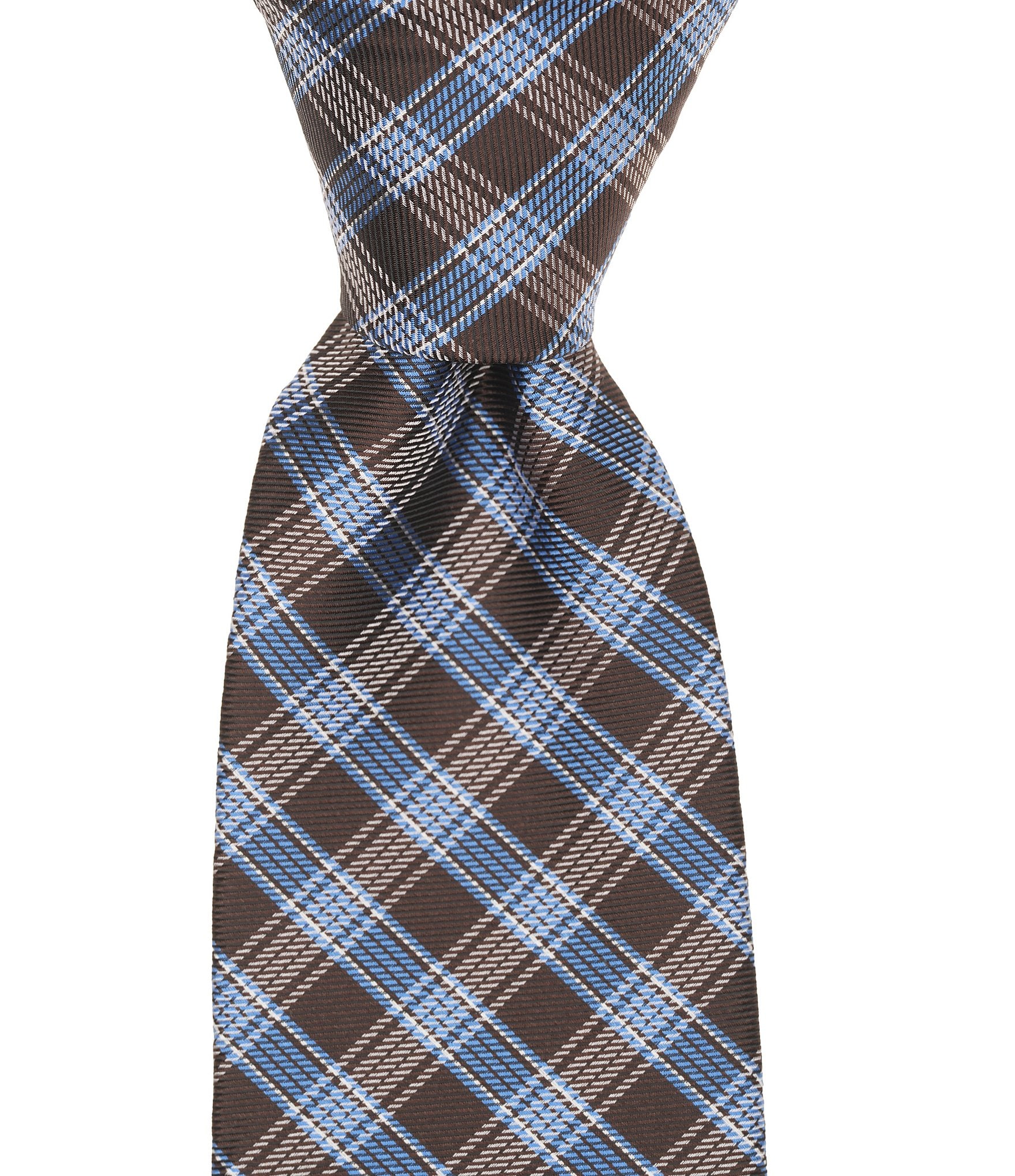Roundtree & Yorke Gregory Plaid Traditional Silk/Poly Tie