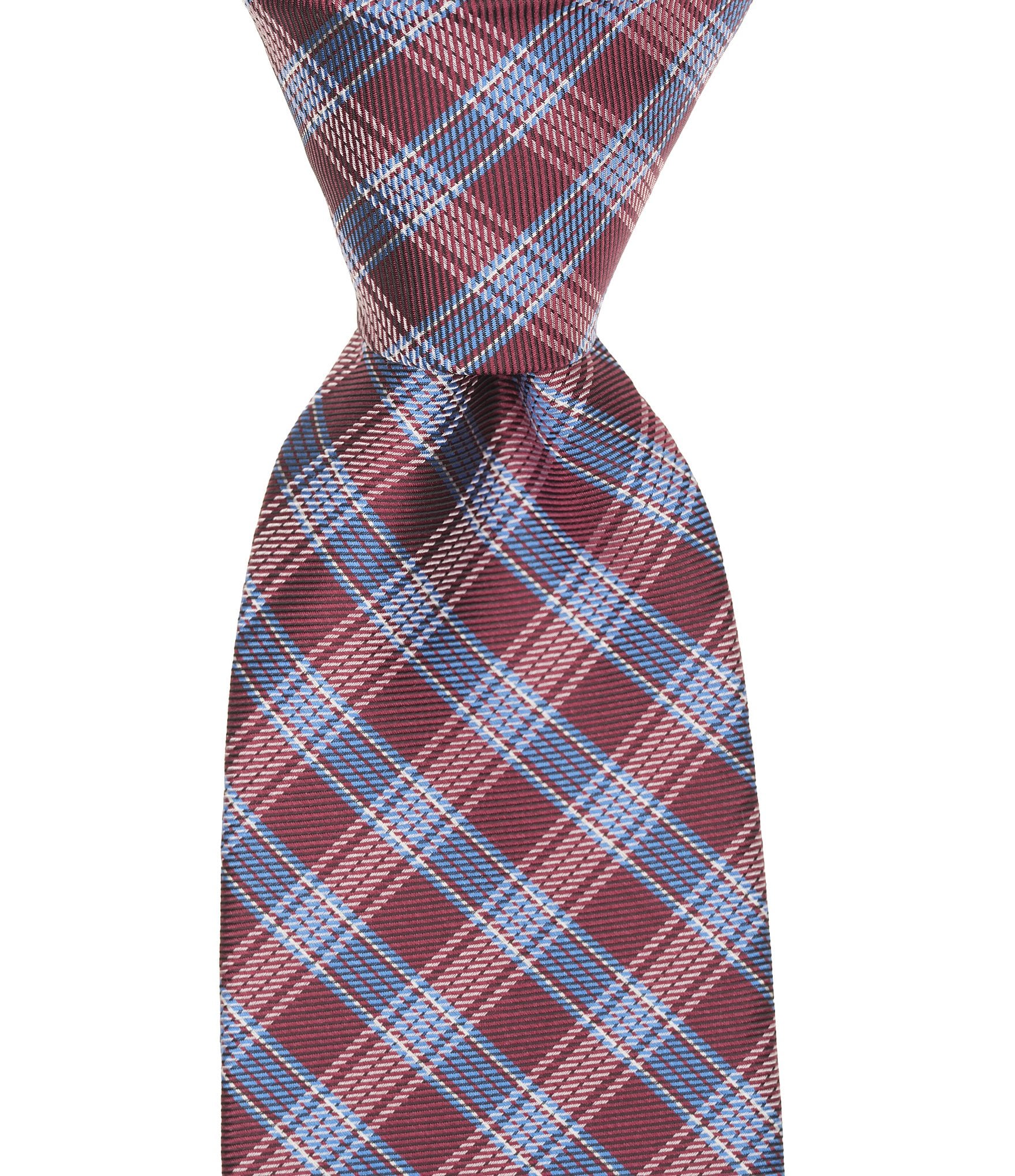 Roundtree & Yorke Gregory Plaid Traditional Silk/Poly Tie