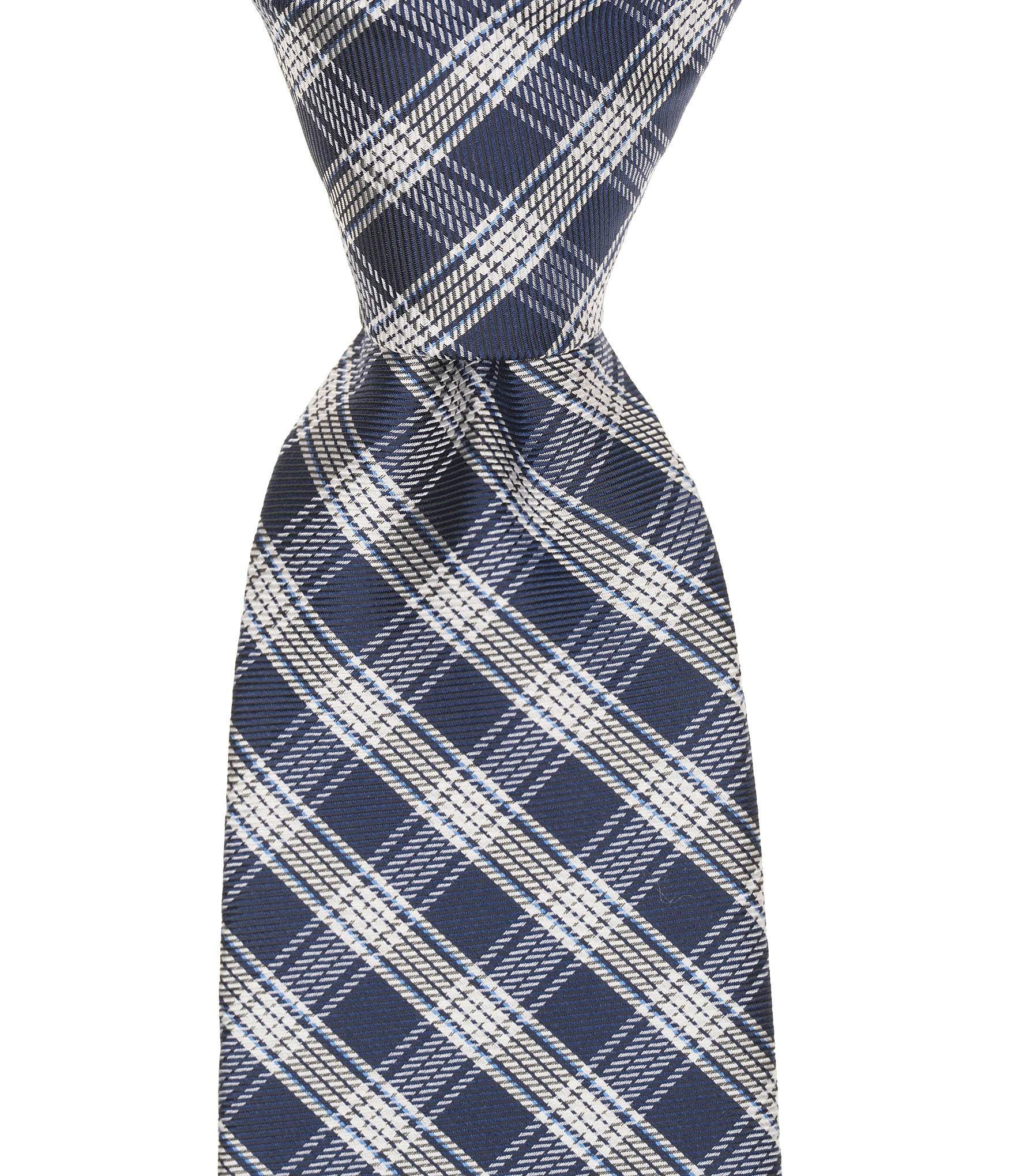 Roundtree & Yorke Gregory Plaid Traditional Silk/Poly Tie