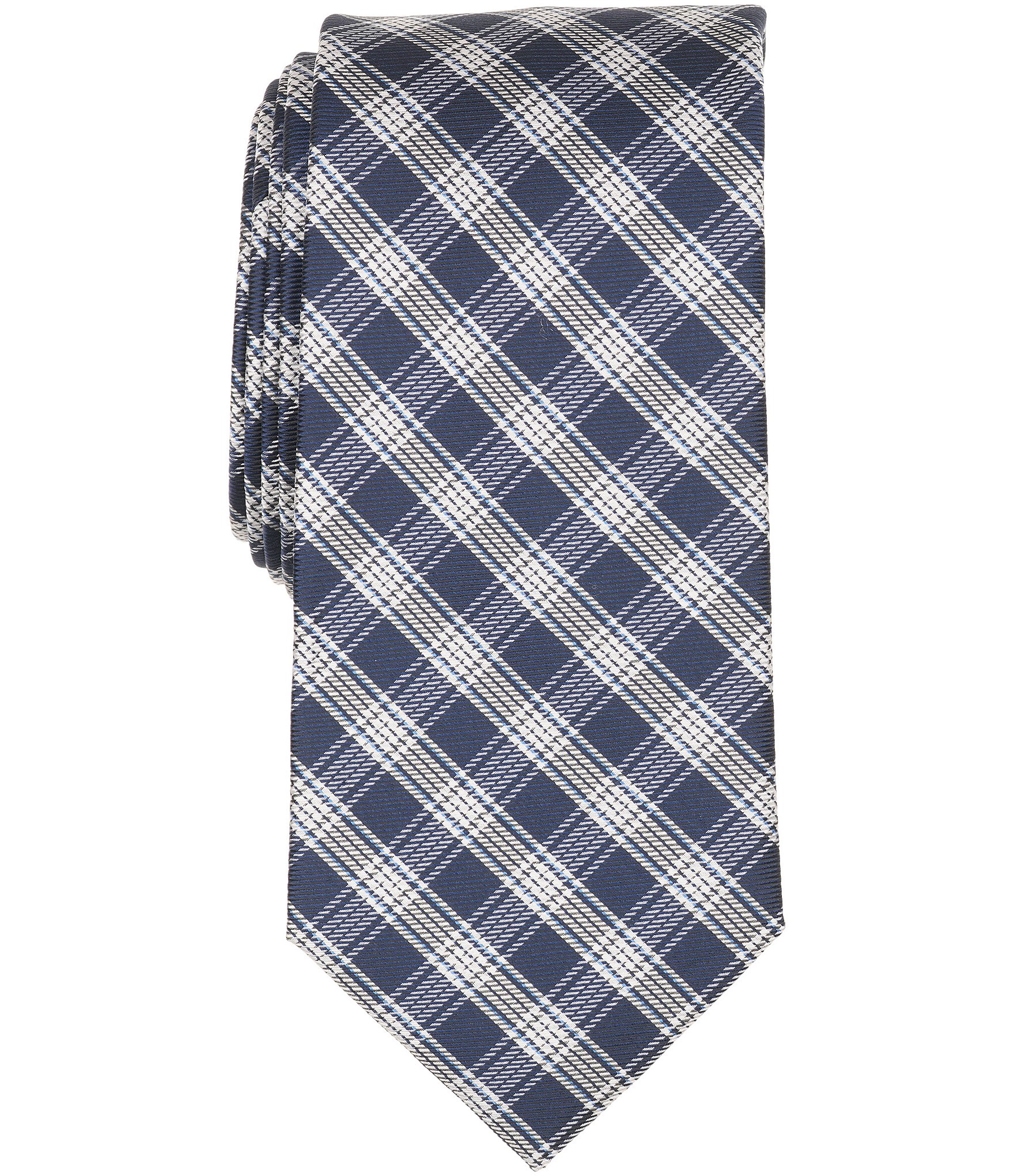 Roundtree & Yorke Gregory Plaid Traditional Silk/Poly Tie