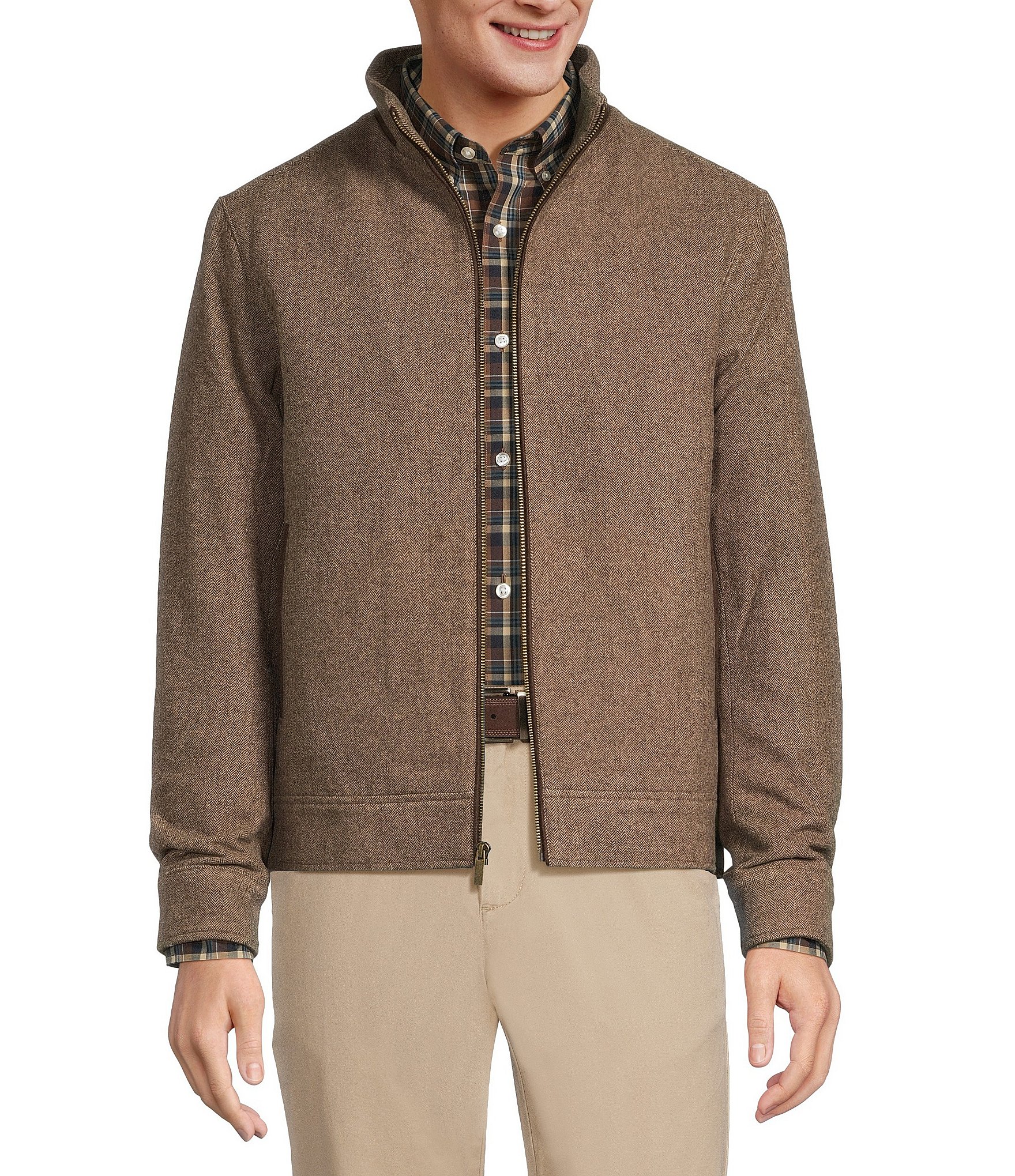 Roundtree & Yorke Herringbone Wool Hipster