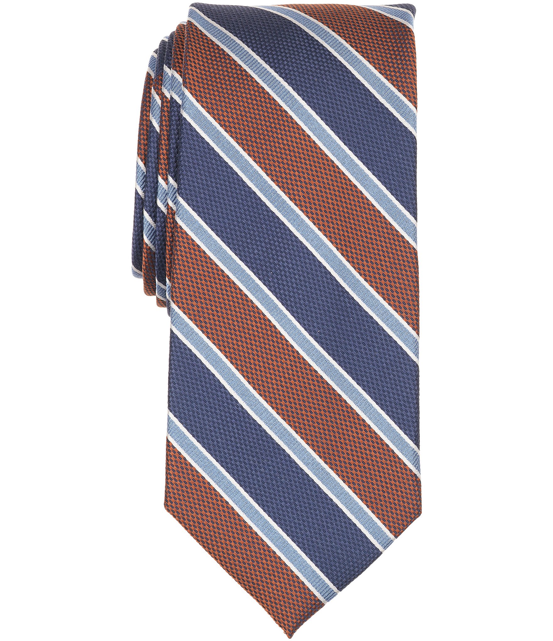 Roundtree & Yorke Jaxton Stripe Traditional Silk Blend Tie