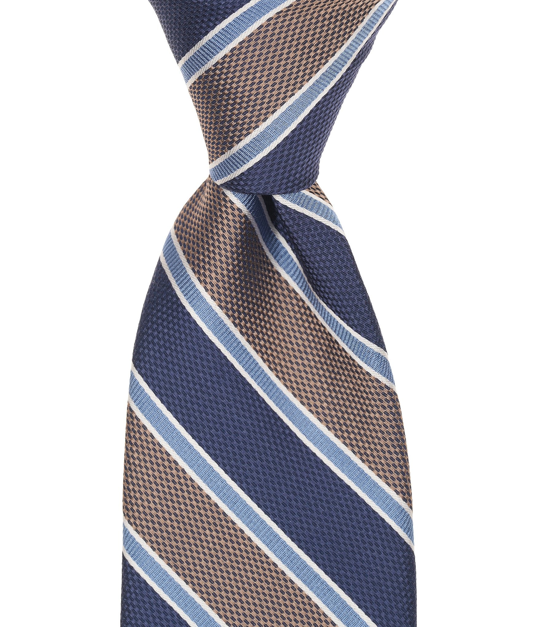 Roundtree & Yorke Jaxton Stripe Traditional Silk Blend Tie