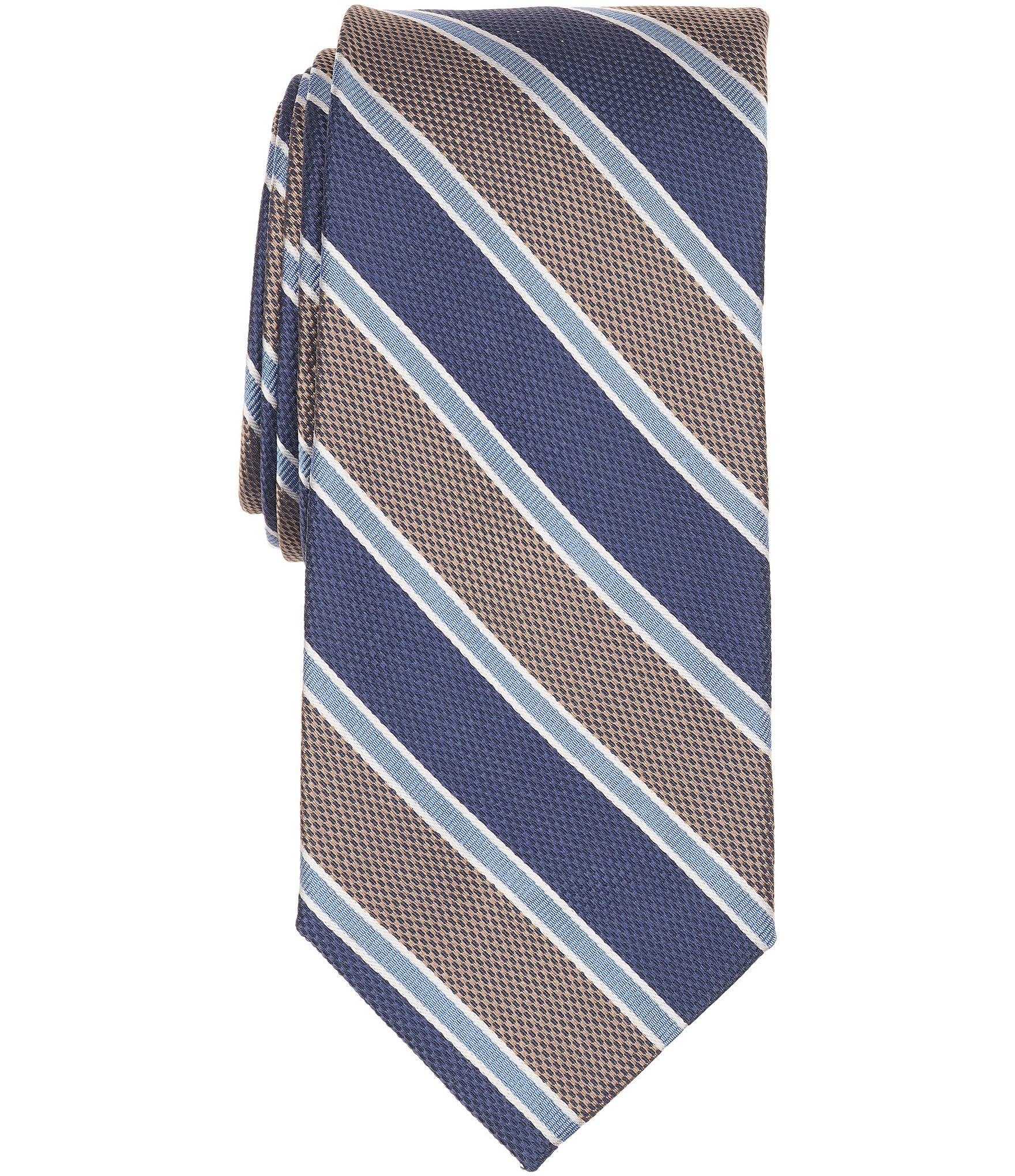 Roundtree & Yorke Jaxton Stripe Traditional Silk Blend Tie