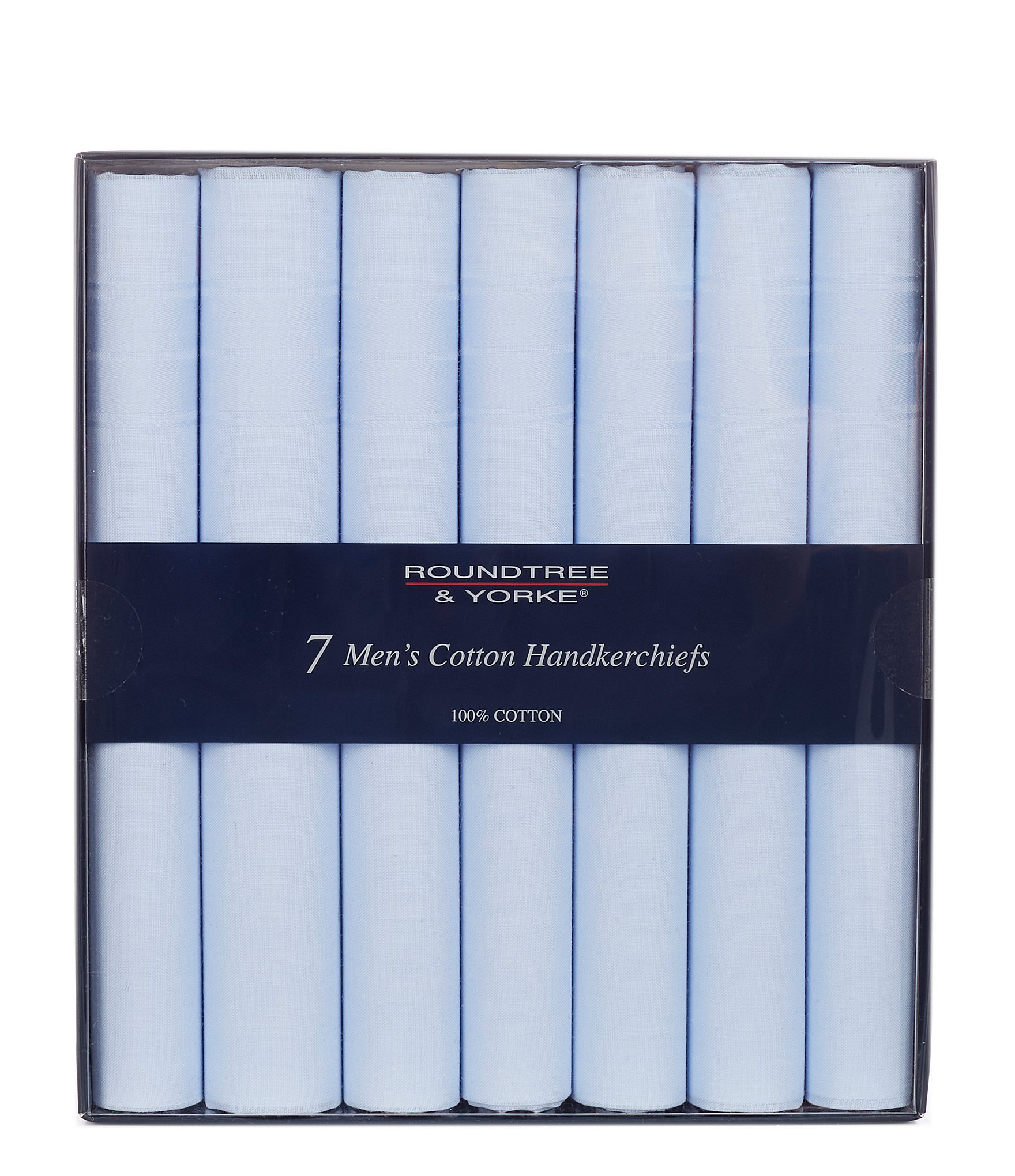 Roundtree & Yorke Light Blue Handkerchief 7-Pack