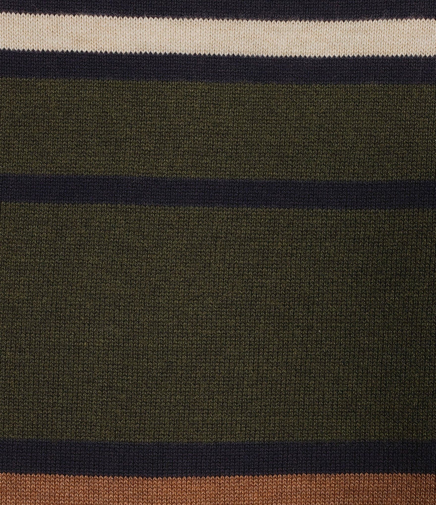 Roundtree & Yorke Long Sleeve Chest Stripe Quarter Zip Sweater