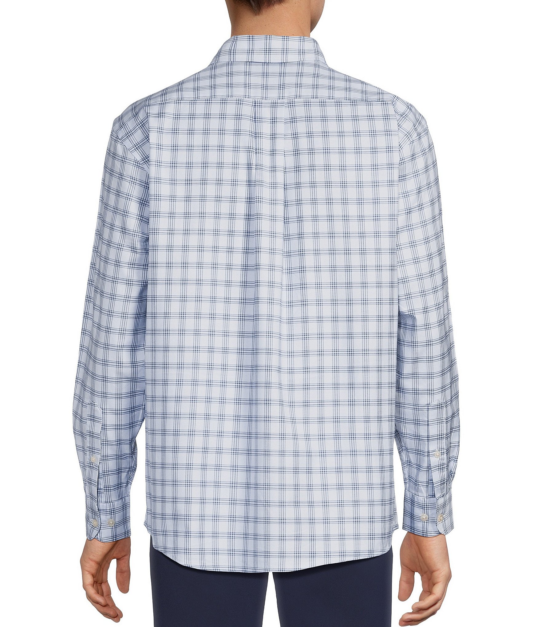 Roundtree & Yorke Long Sleeve Medium Check Oxford Sport Shirt