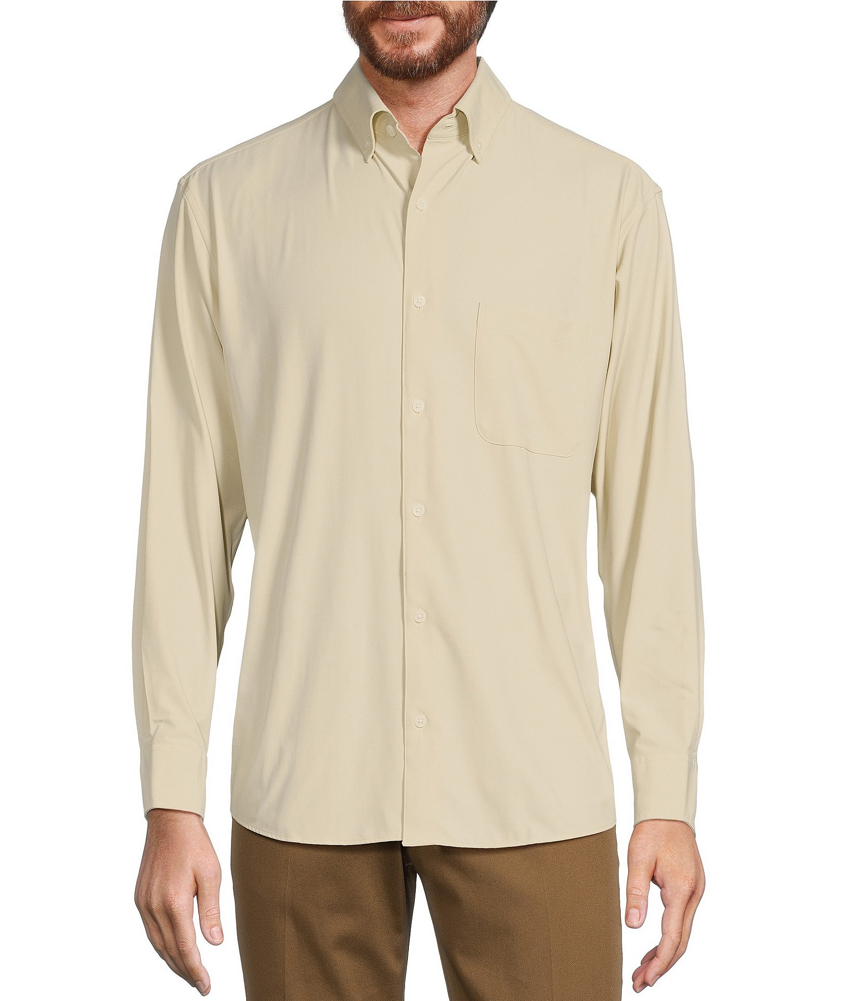 Roundtree & Yorke TravelSMART Men's Short Sleeve Button-Down Shirt Non-Iron  Regular Sizes