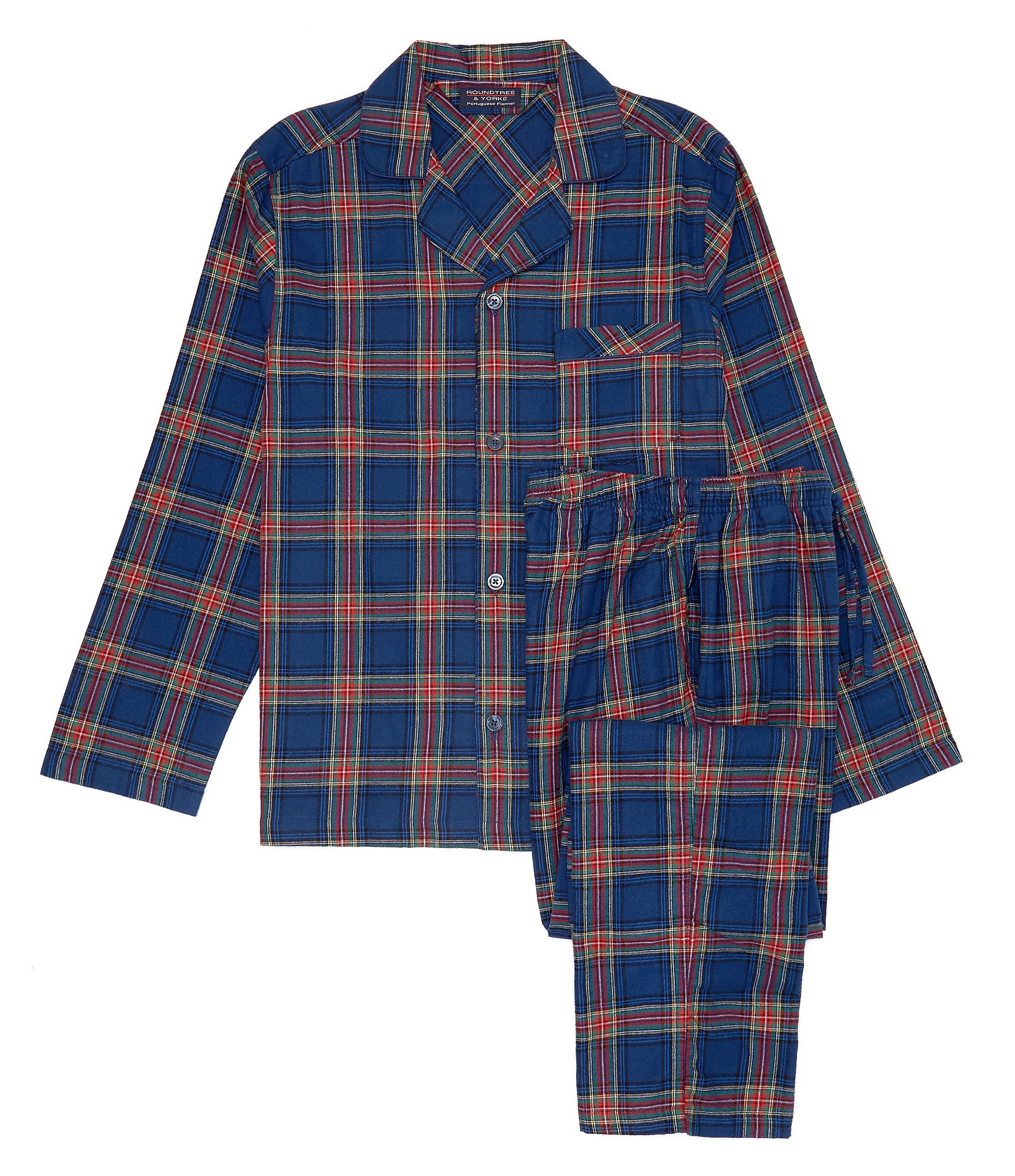 Roundtree & Yorke Long Sleeve Plaid Flannel Matching Shirt And Pant 2 ...