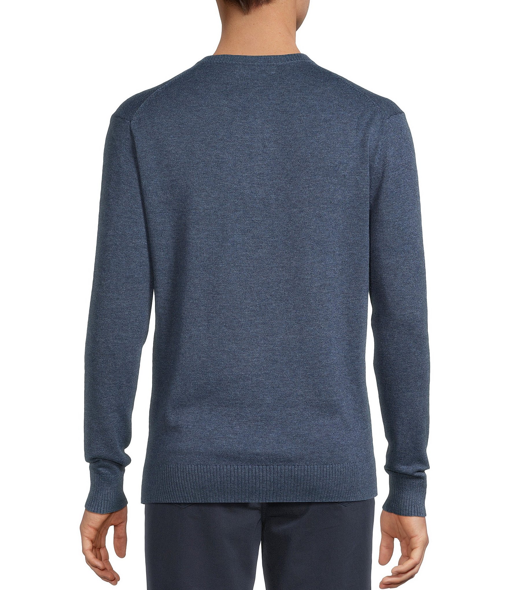 Roundtree & Yorke Long Sleeve Solid Henley Pullover Sweater