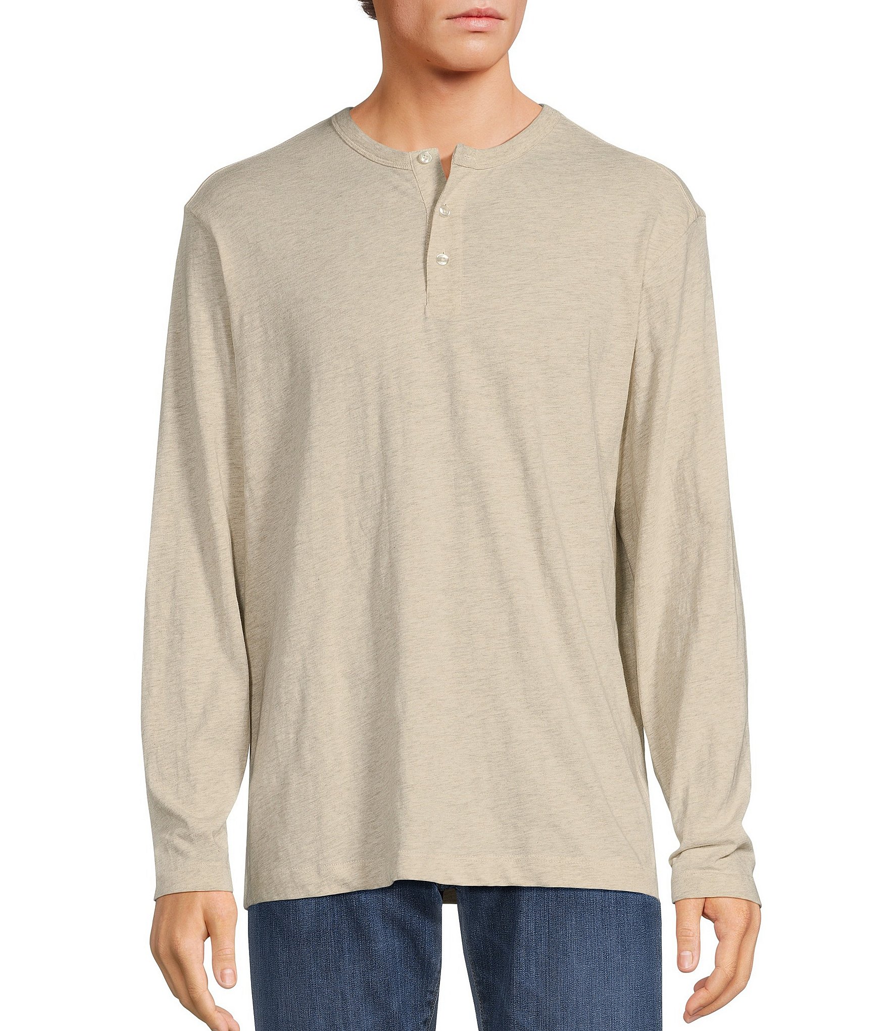 Roundtree & Yorke Long Sleeve Solid Henley Pullover