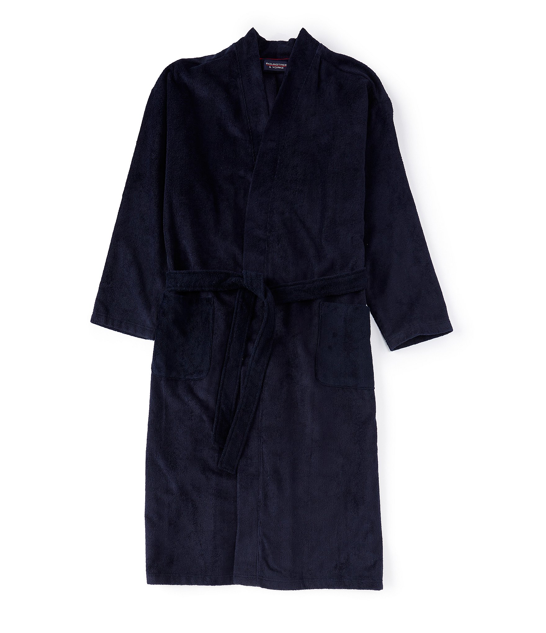 Roundtree & Yorke Long-Sleeve Solid Micro-Velour Robe | Dillard's