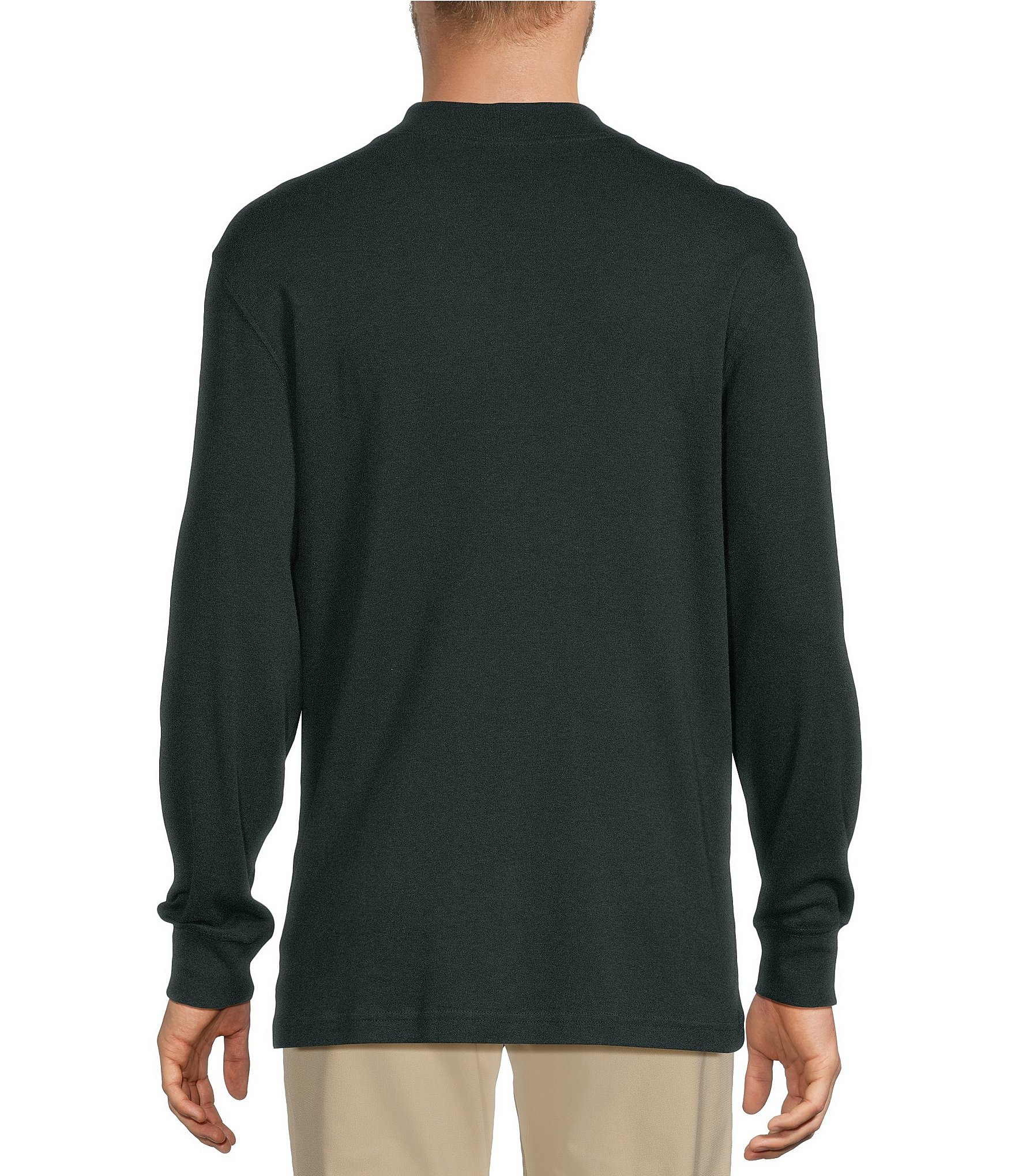 Roundtree & Yorke Long Sleeve Solid Mock Neck Pullover
