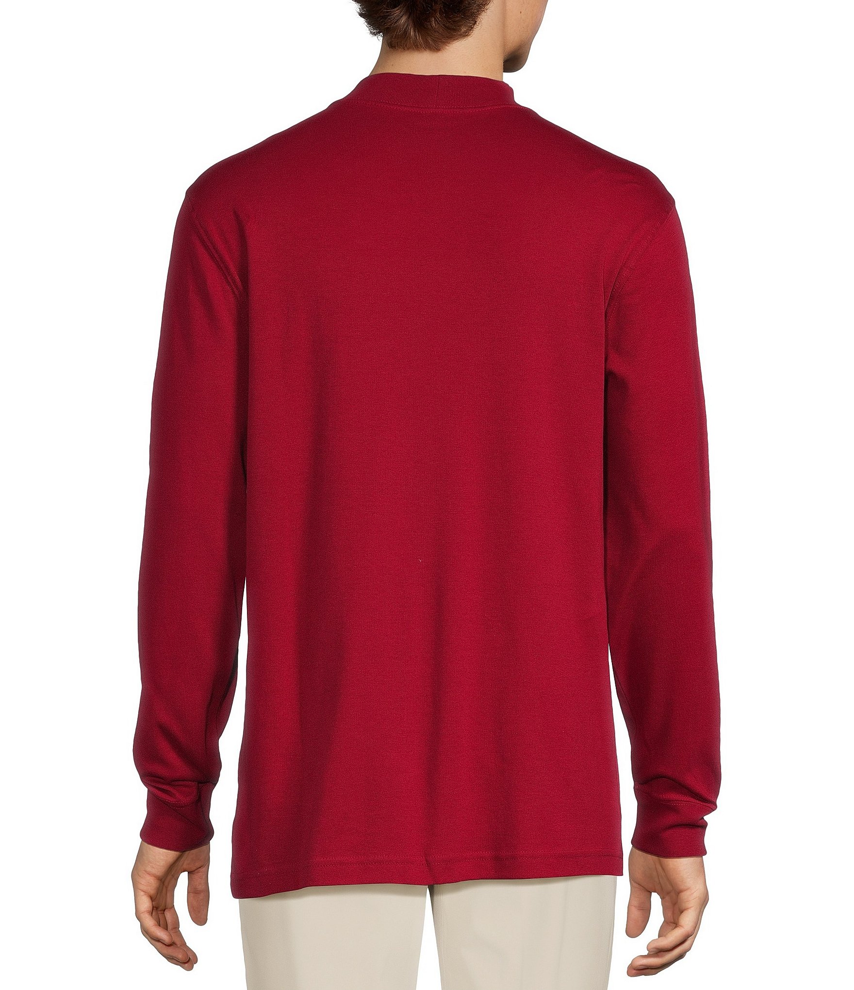 Roundtree & Yorke Long Sleeve Solid Mock Neck Pullover