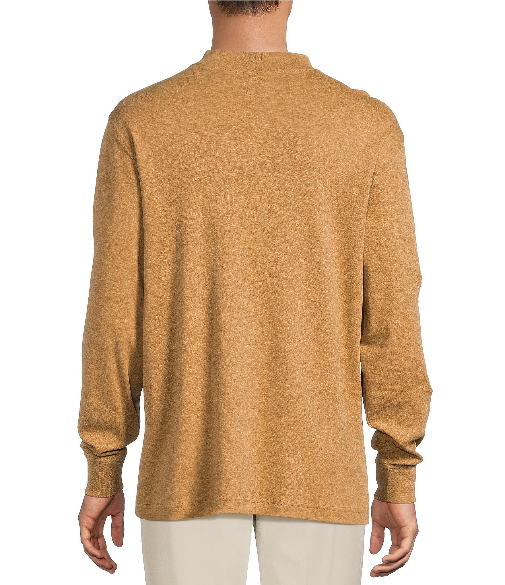 Roundtree & Yorke Long Sleeve Solid Mock Neck Pullover