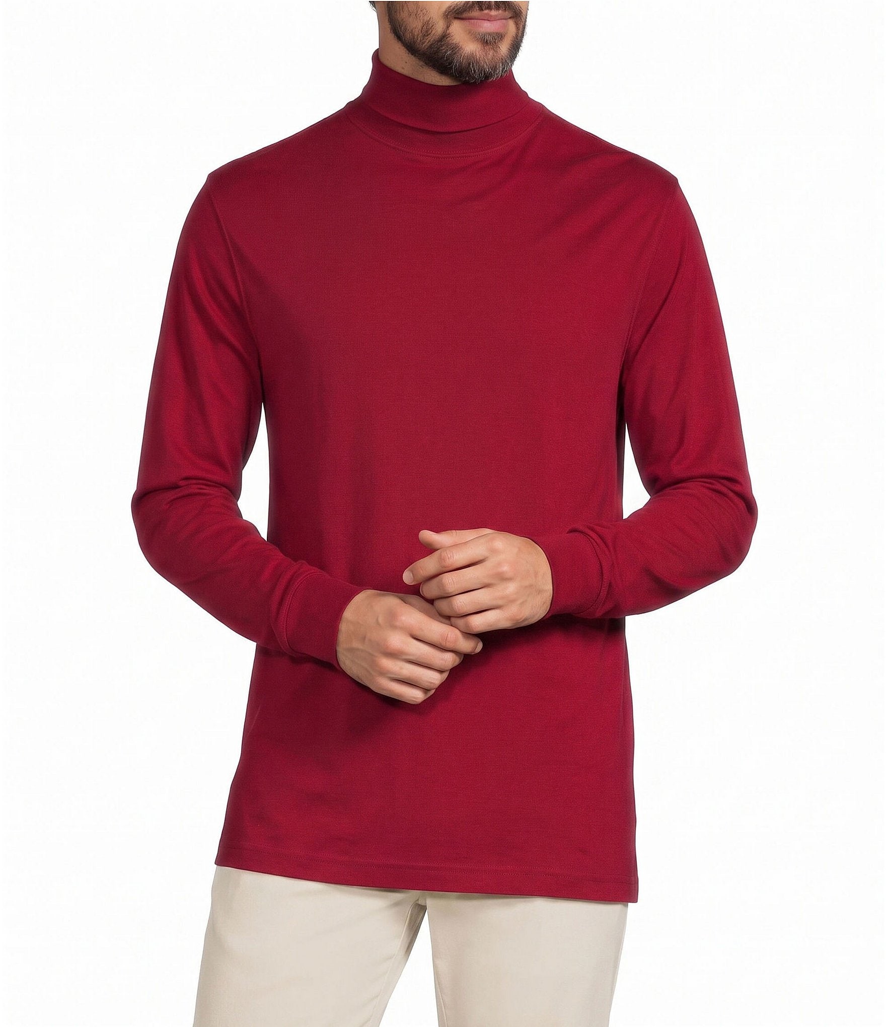 Roundtree & Yorke Long Sleeve Solid Turtle Neck Pullover