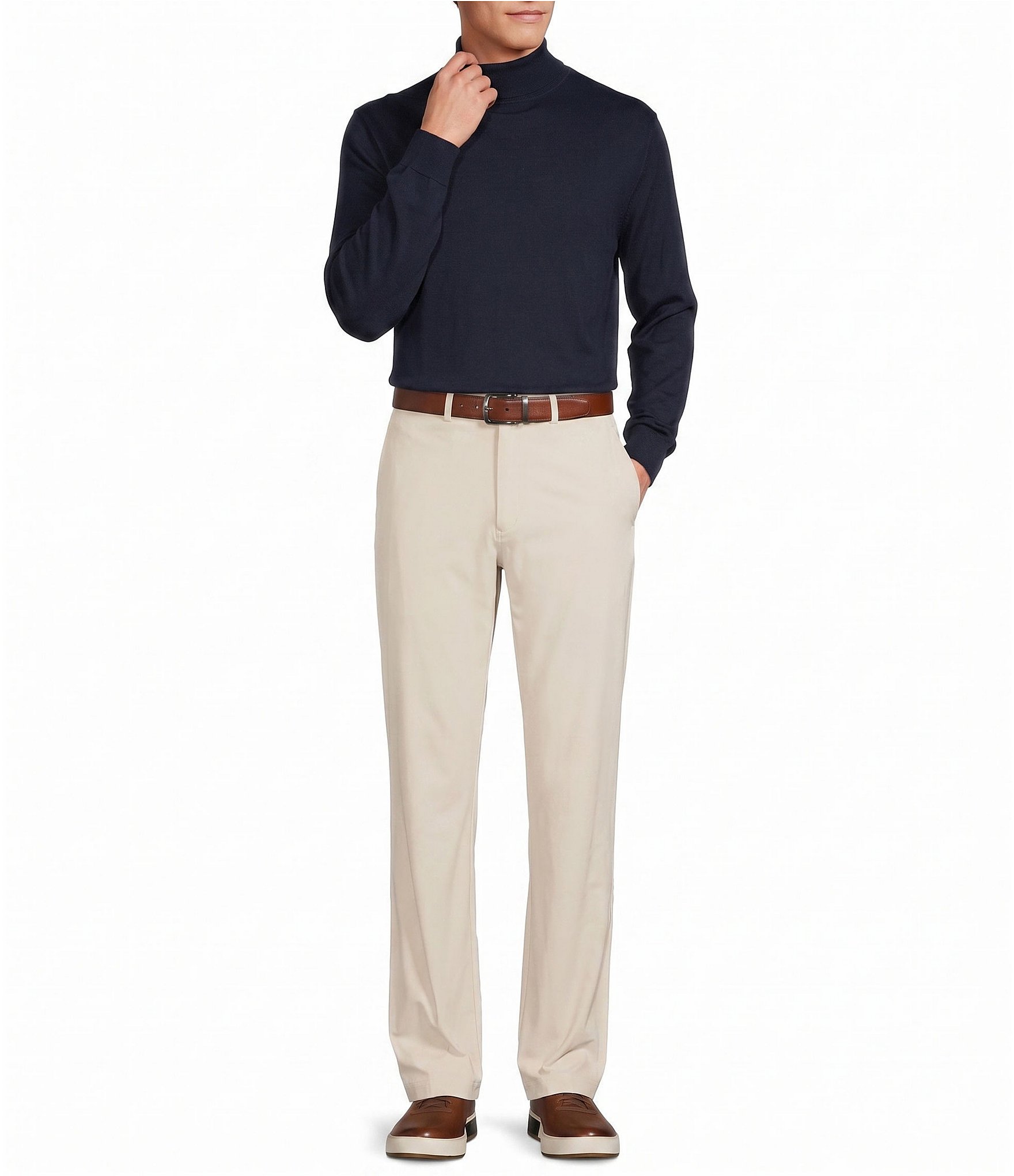 Roundtree & Yorke Long Sleeve Solid Turtle Neck Pullover