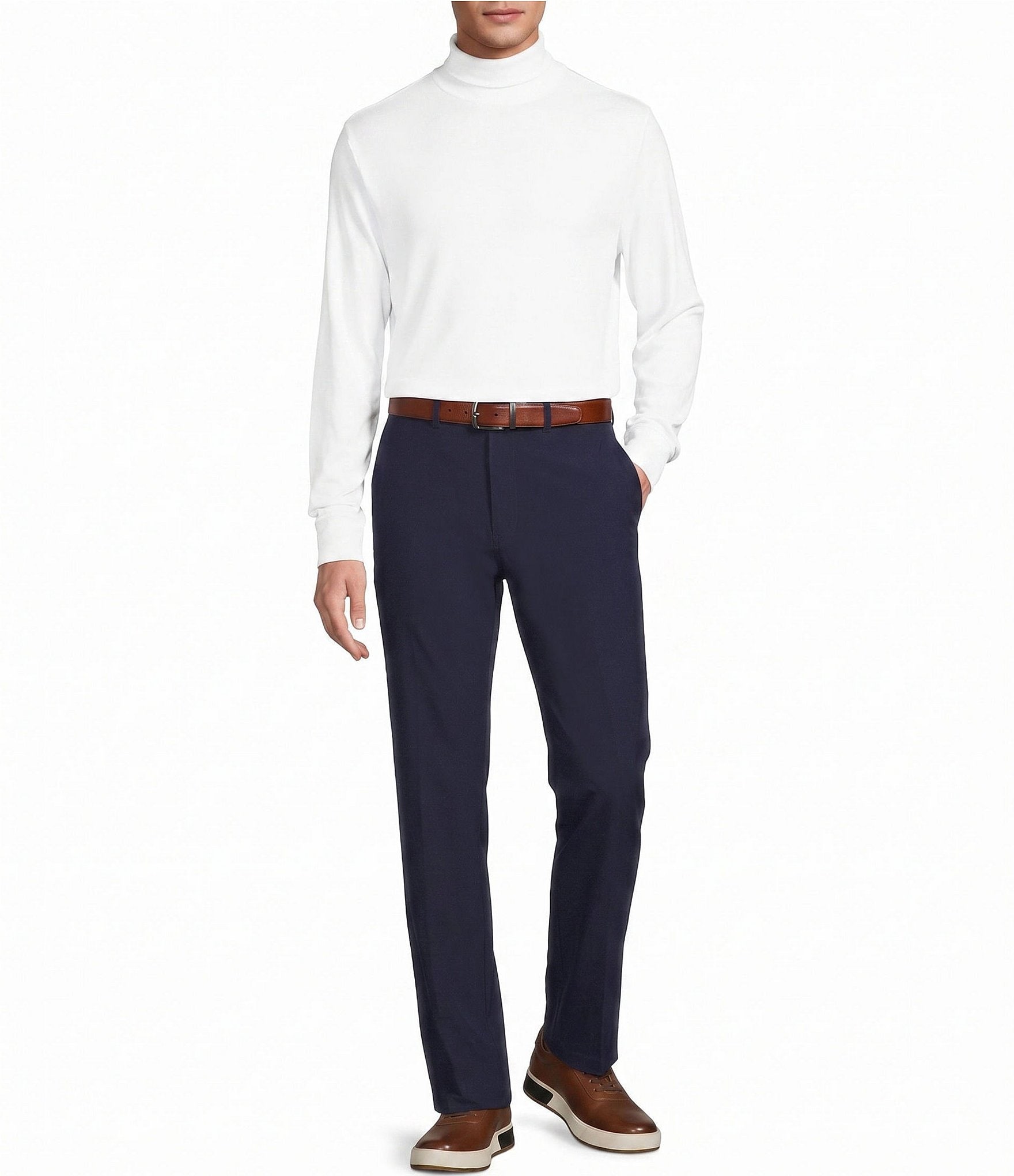 Roundtree & Yorke Long Sleeve Solid Turtle Neck Pullover