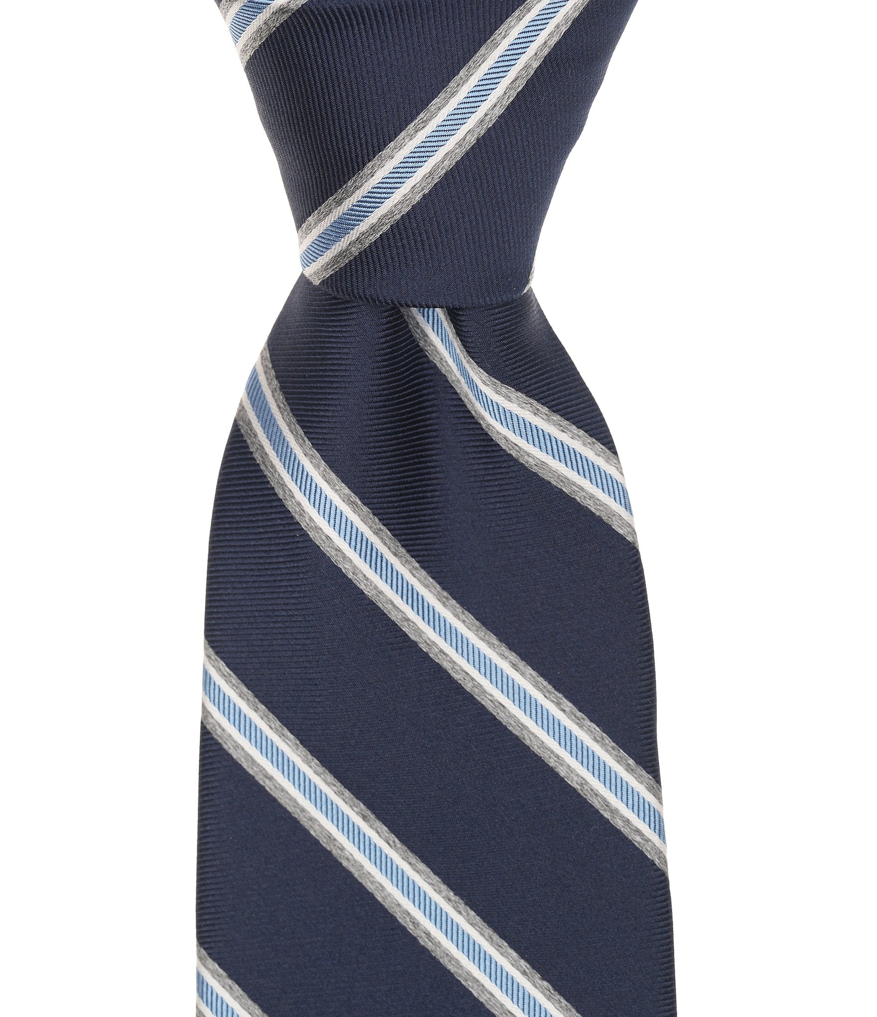 Roundtree & Yorke Miller Stripe Traditional Poly/Silk Tie