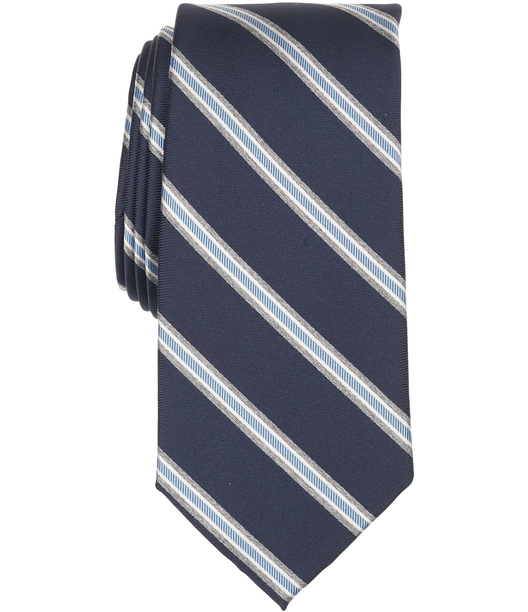 Roundtree & Yorke Miller Stripe Traditional Poly/Silk Tie