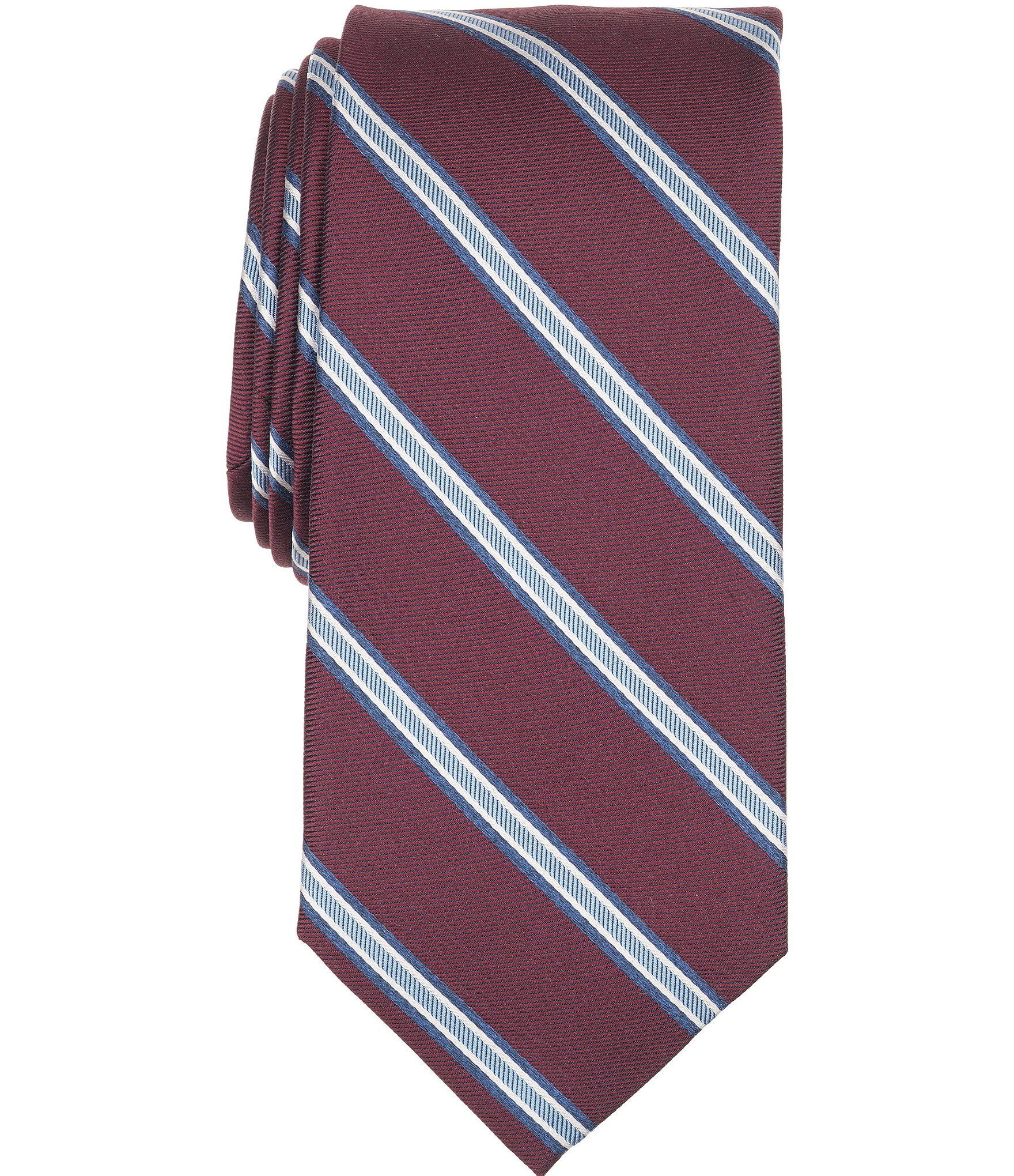 Roundtree & Yorke Miller Stripe Traditional Poly/Silk Tie