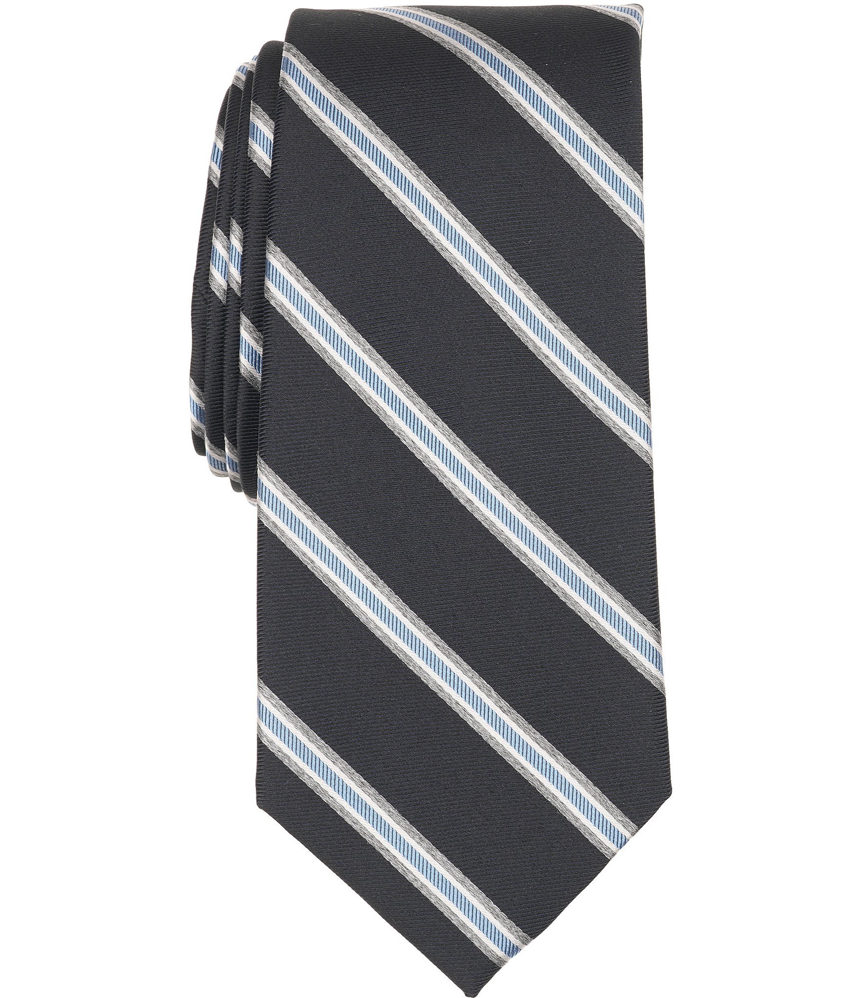 Roundtree & Yorke Miller Stripe Traditional Poly/Silk Tie