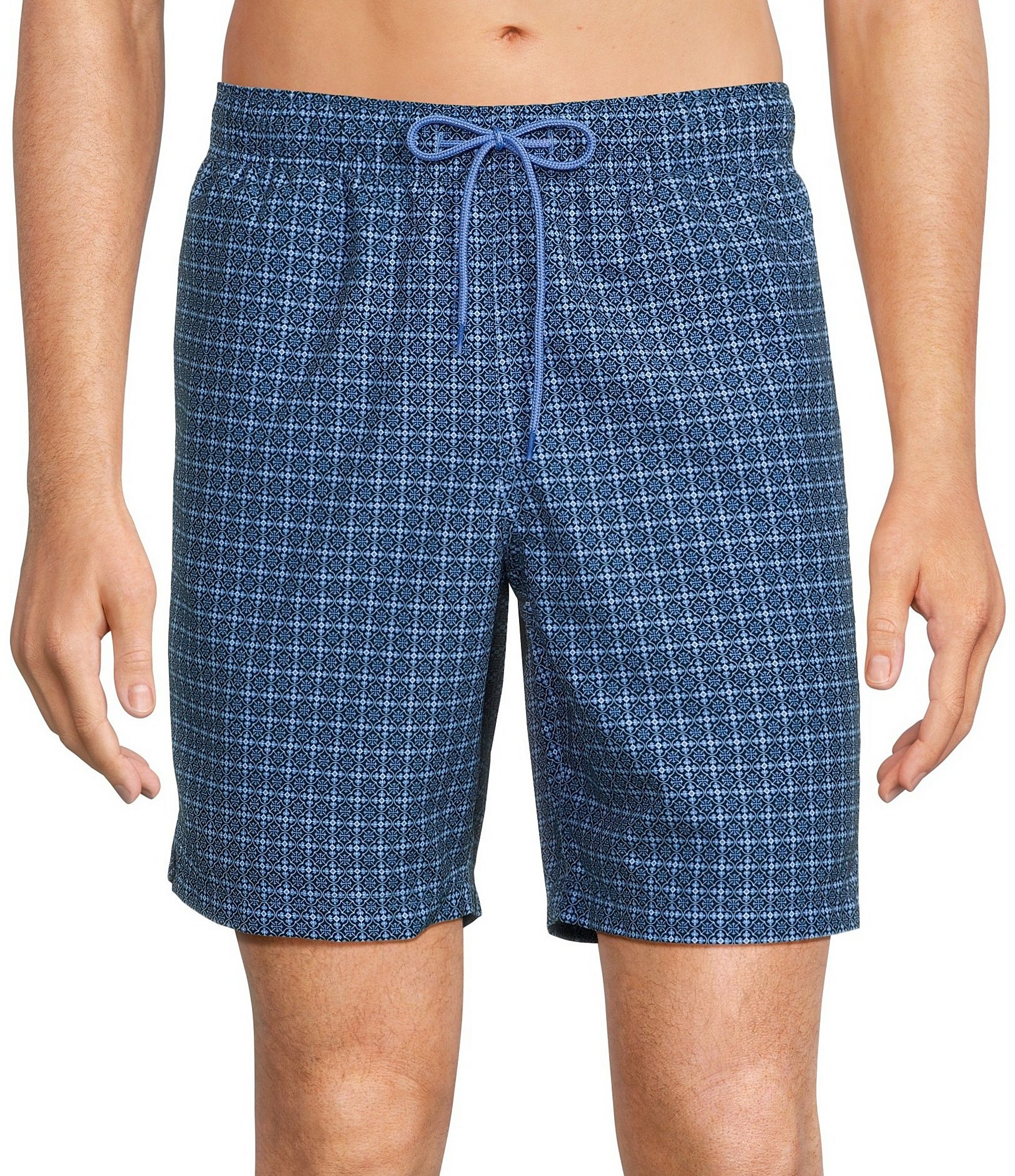 Roundtree & Yorke Mini Geo 8#double; Inseam Swim Trunks