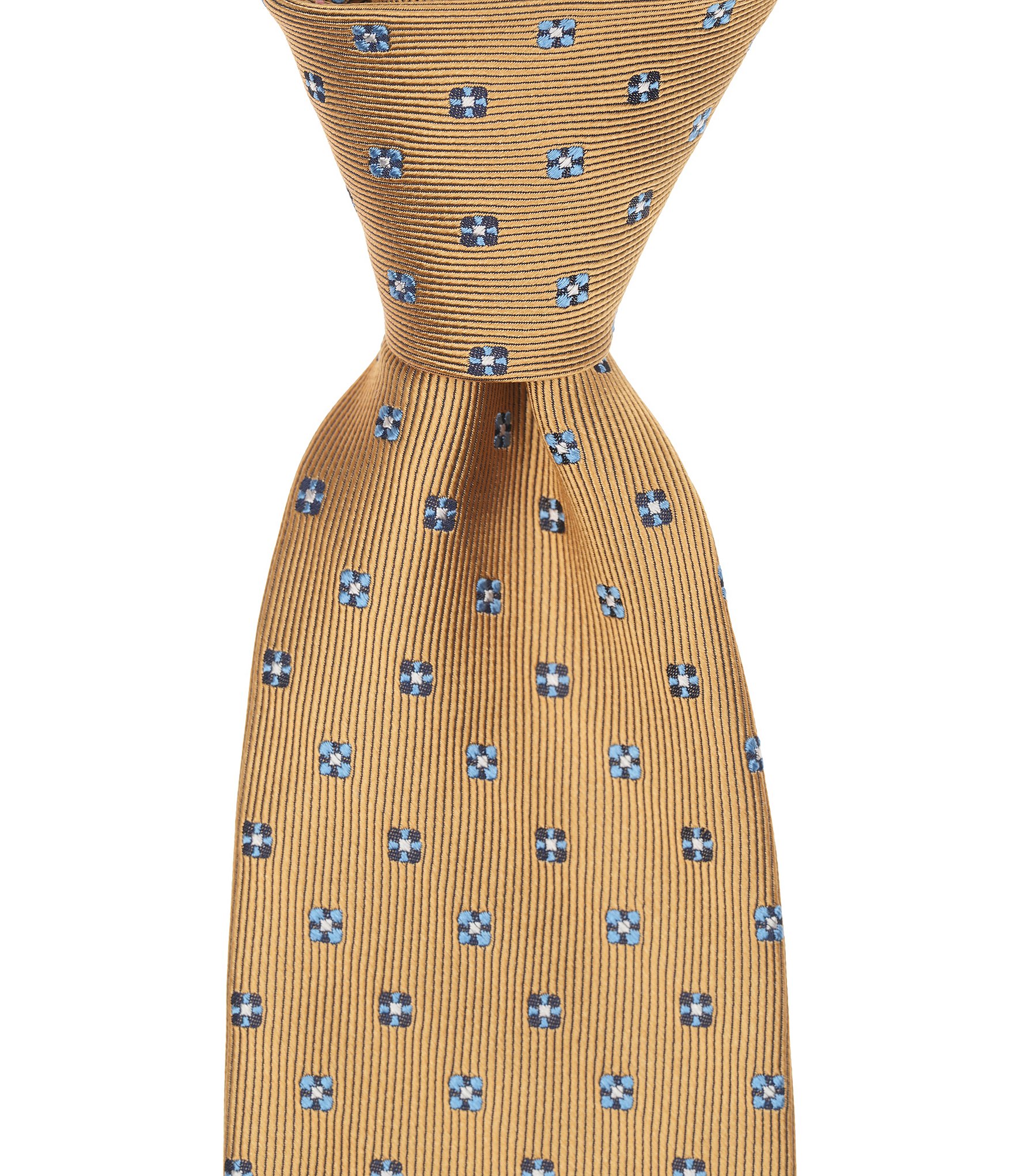 Roundtree & Yorke Mini Medallion Traditional Silk Blend Tie