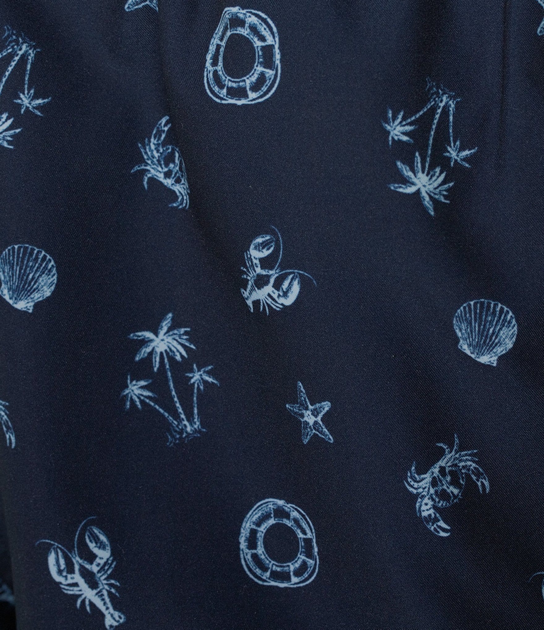 Roundtree & Yorke Mini Sea Motif 8#double; Inseam Swim Trunks