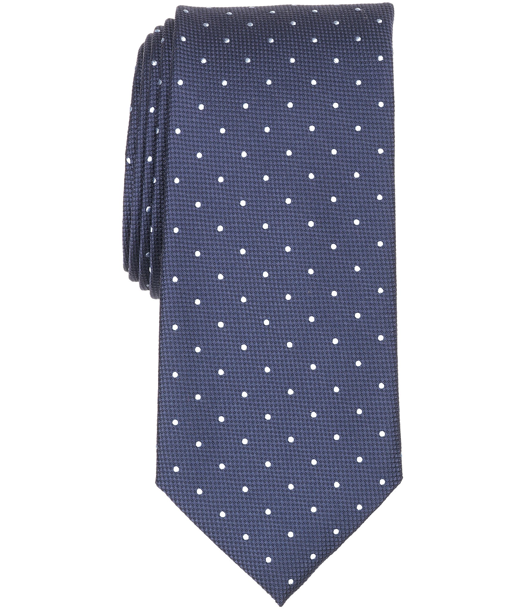 Roundtree & Yorke Moises Dot Traditional Silk Blend Tie