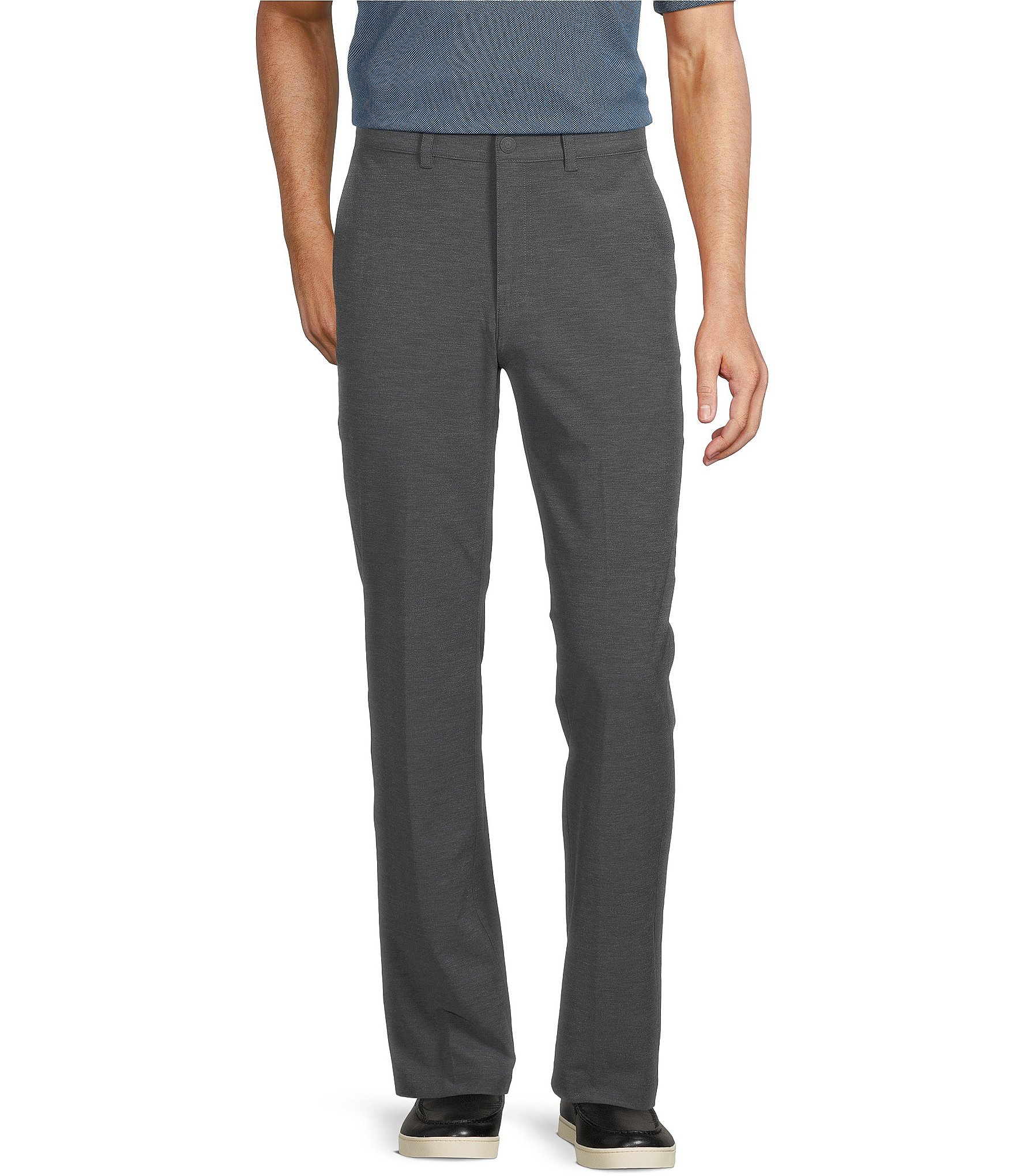 Roundtree & Yorke Performance Andrew Fit Flat Front Solid Texture Pants