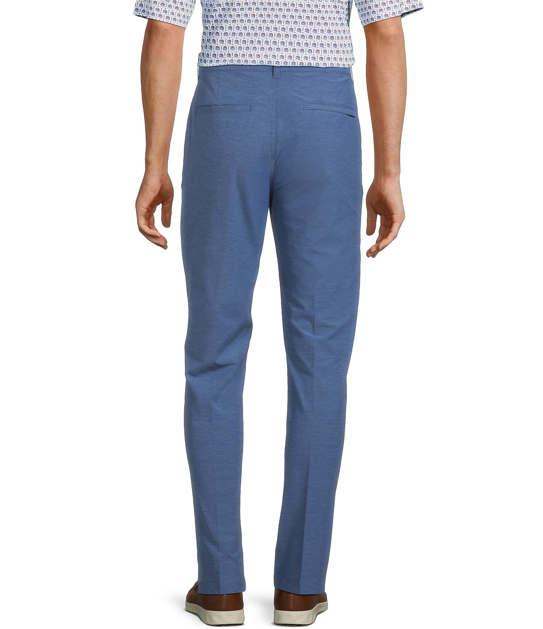 Roundtree & Yorke Performance Andrew Fit Flat Front Solid Texture Pants
