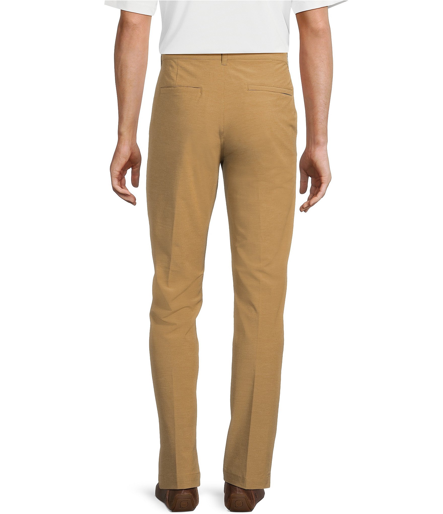 Roundtree & Yorke Performance Andrew Fit Flat Front Solid Texture Pants