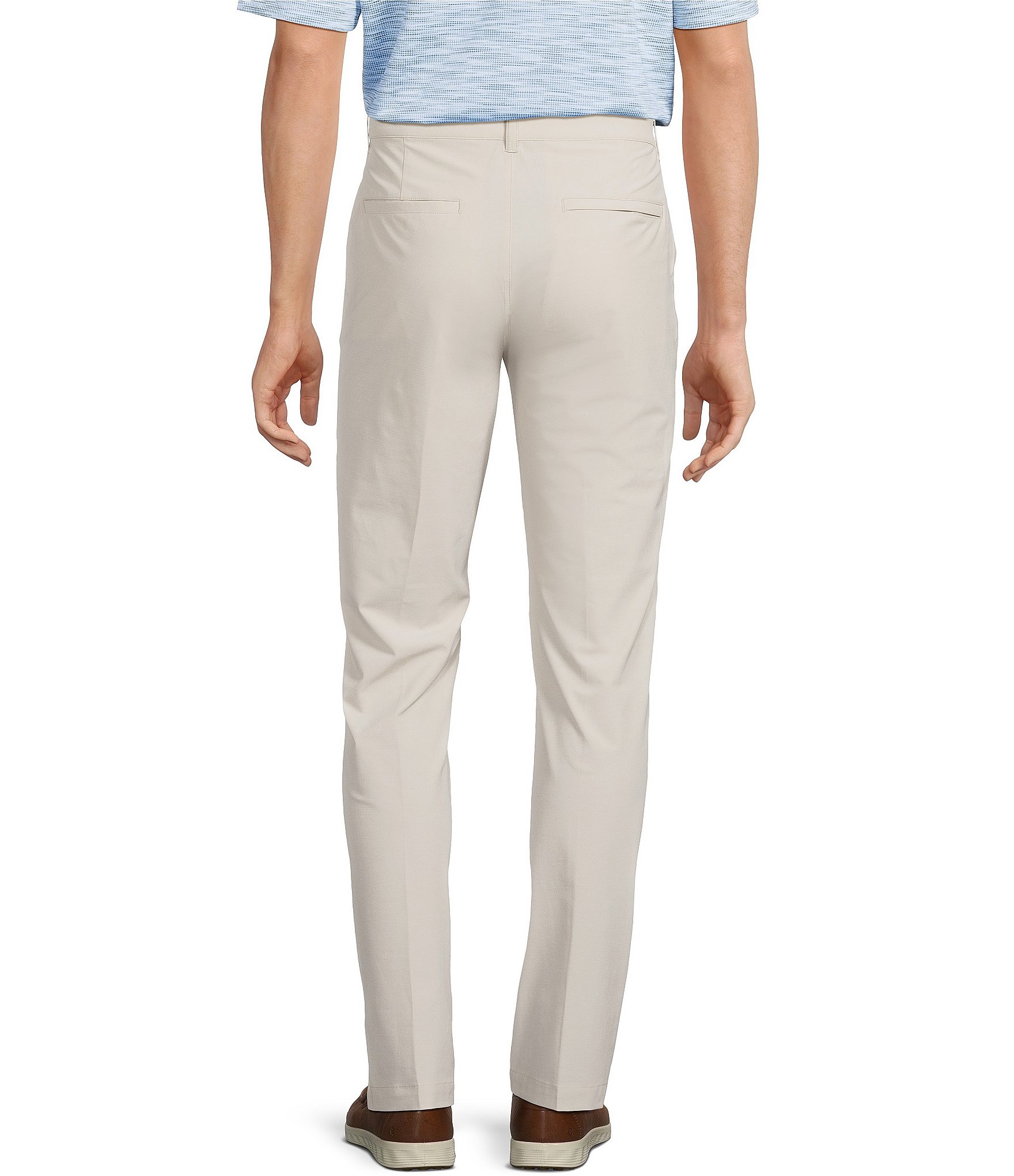 Roundtree & Yorke Performance Andrew Fit Flat Front Solid Texture Pants