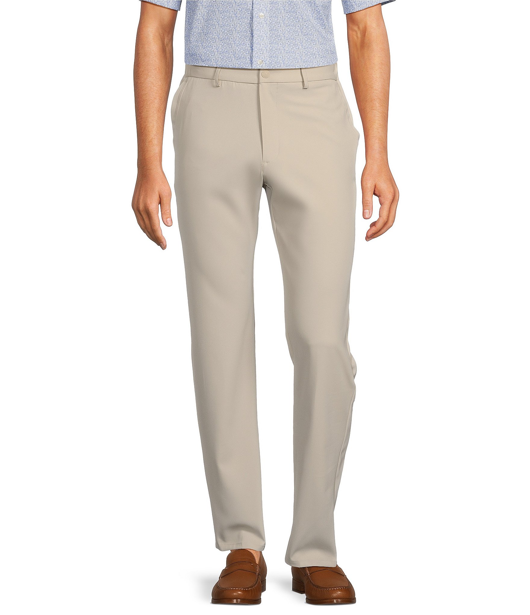 Roundtree & Yorke Performance Andrew Straight Fit Flat Front Chino ...
