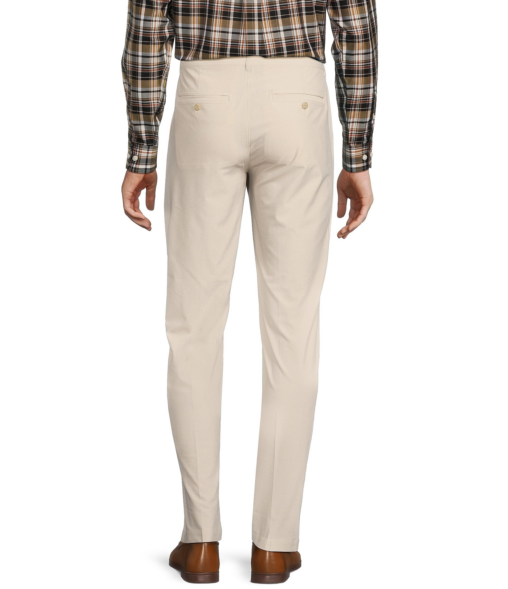 Roundtree & Yorke Performance Andrew Straight Fit Flat Front